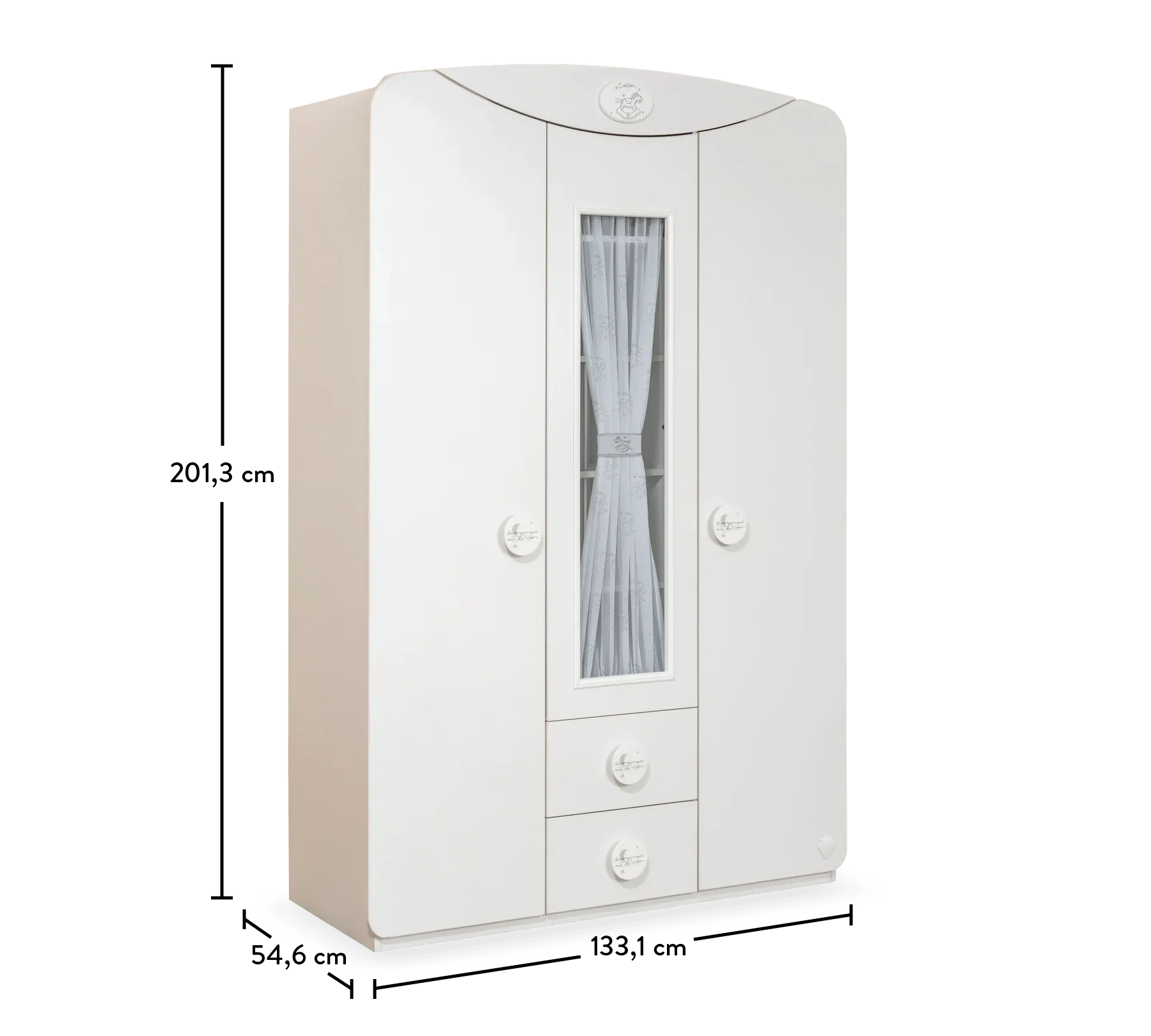 Трикрилен гардероб «Baby Cotton» - ширина 133см