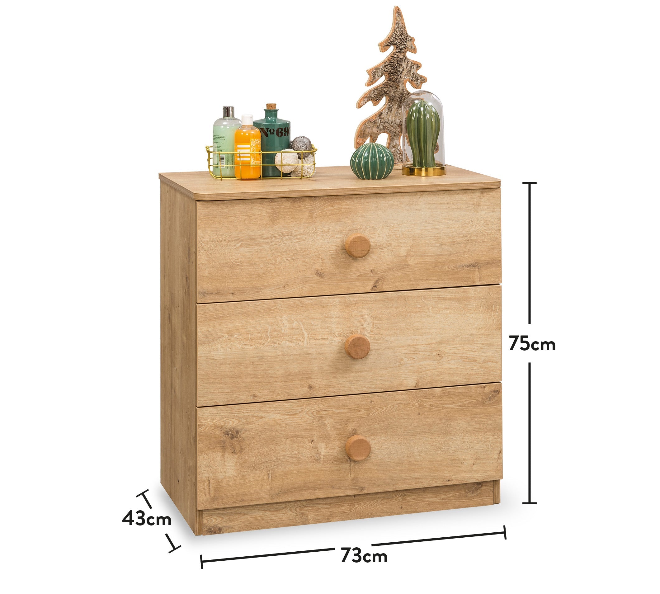 Скрин «Mocha» с три чекмеджета, размер 73х75х43см