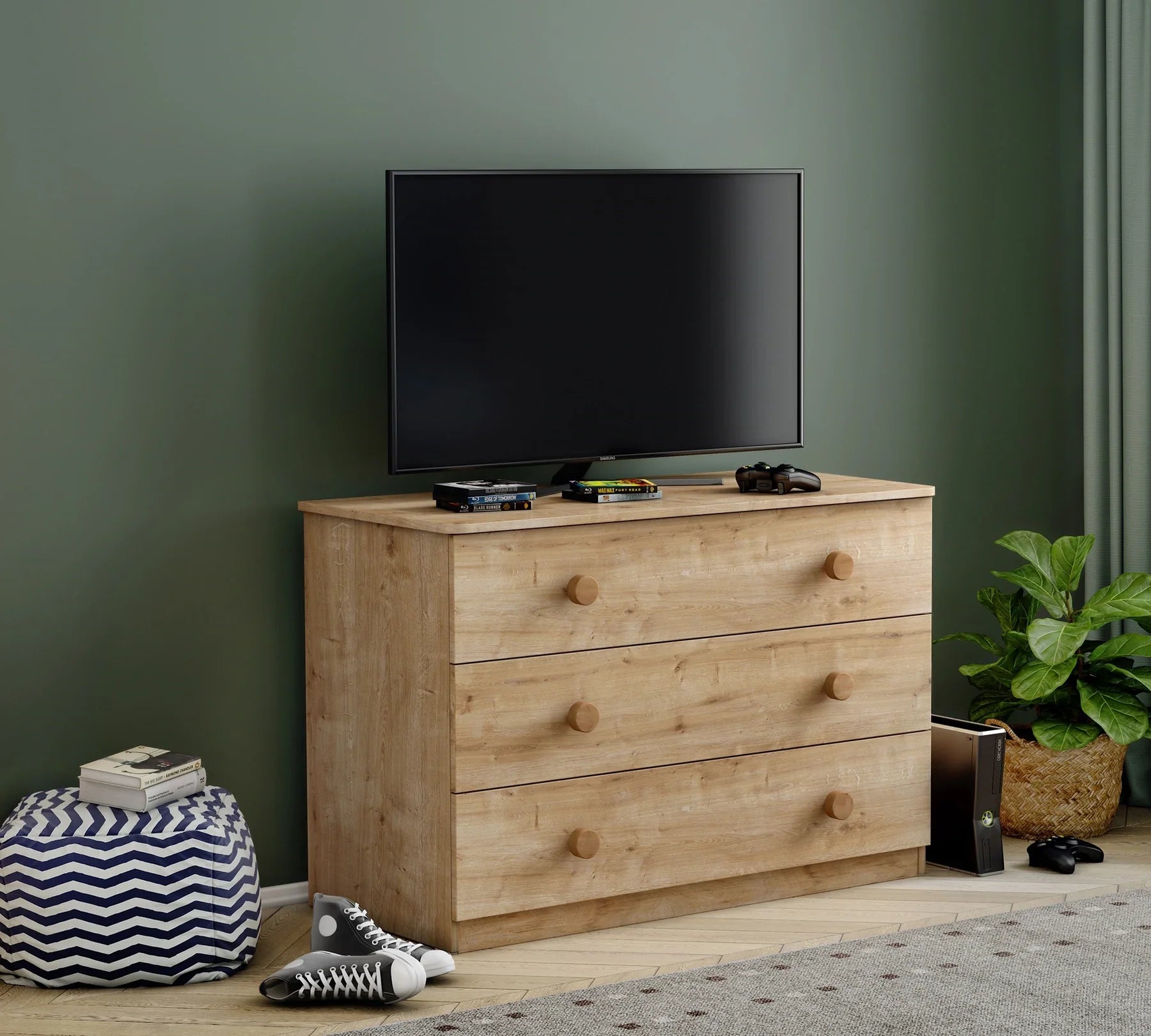 Скрин «Mocha» с три чекмеджета, размер 110х75х54см