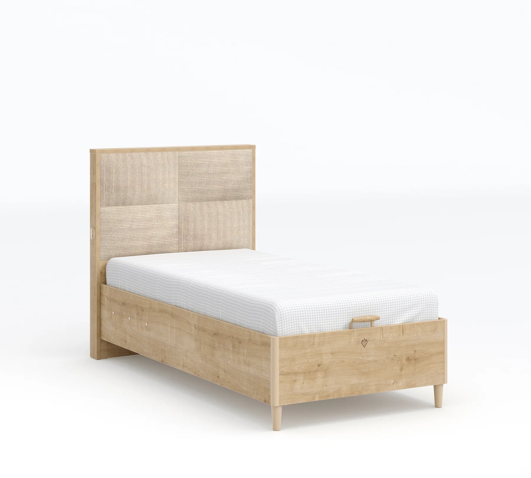 Легло «Mocha» с тапицирана табла, с място за съхранение