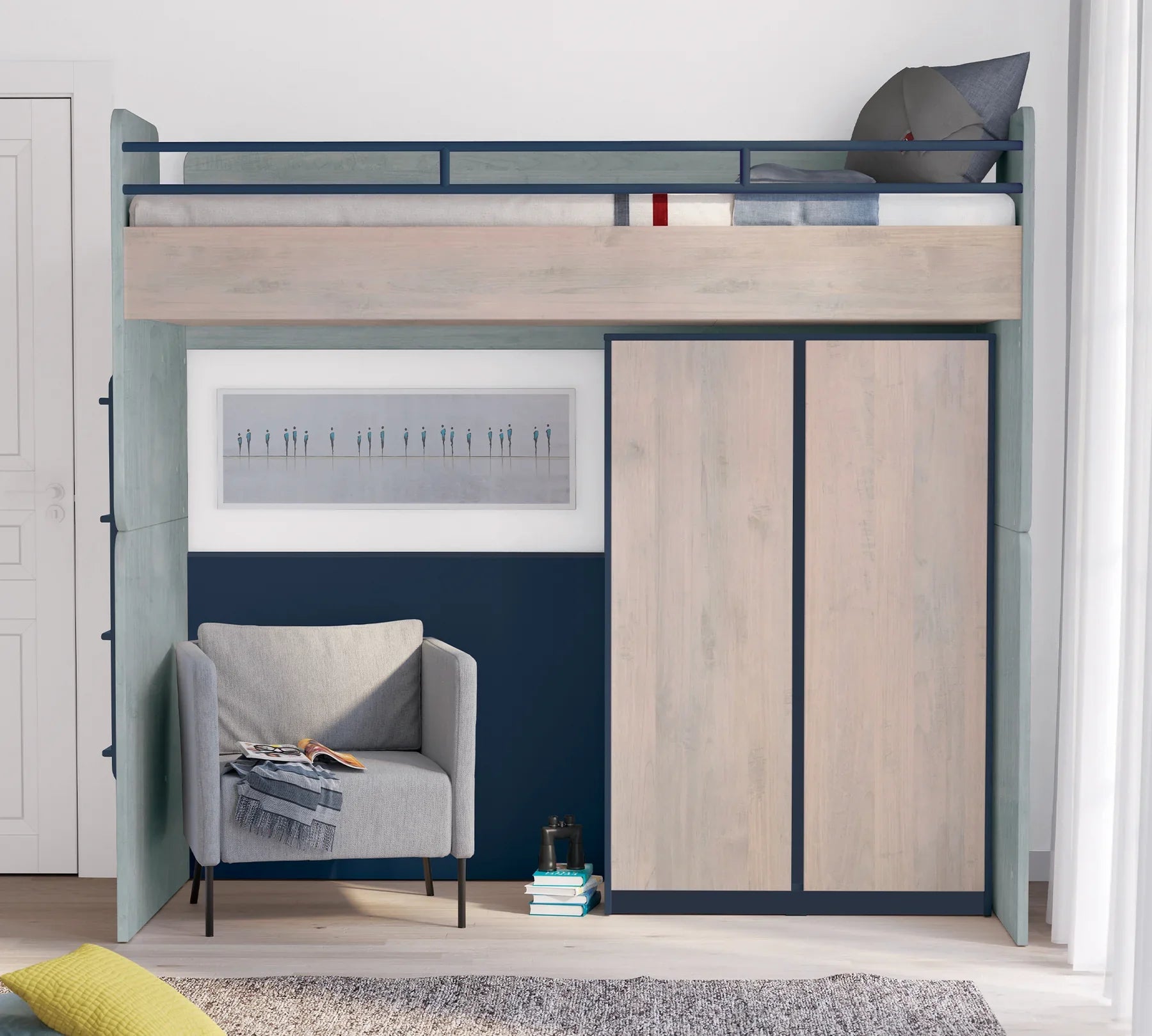 Основа за модулно двуетажно легло «Studio Trio»