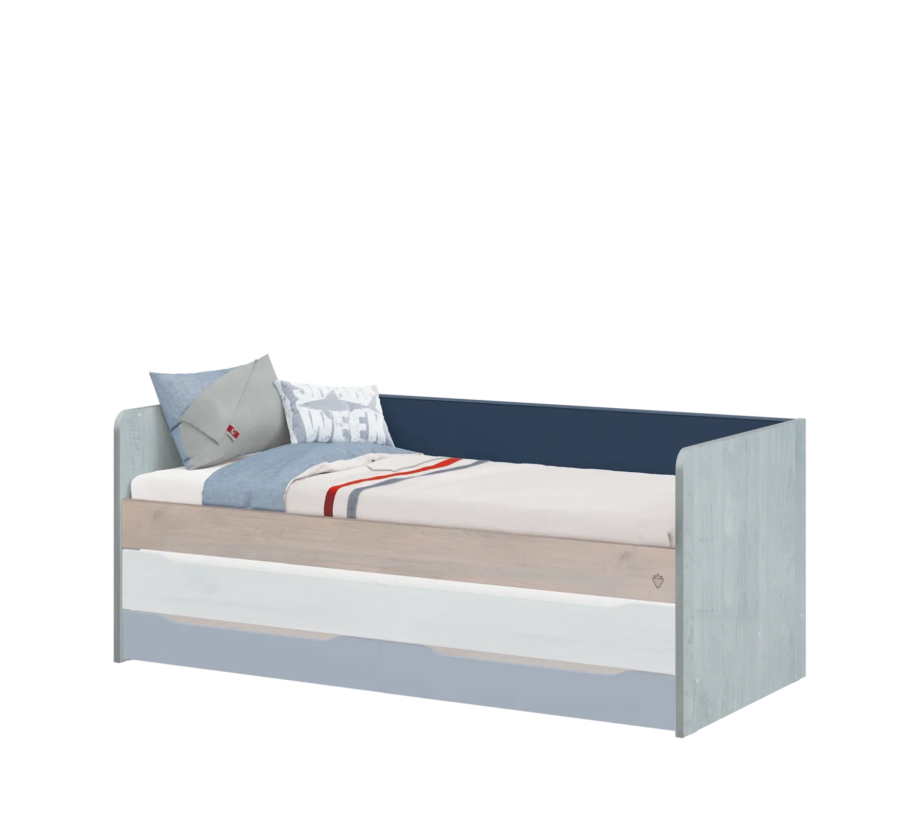 Модулно двуетажно легло «Studio Trio» - Сет 1, с три легла и стълби с чекмеджета