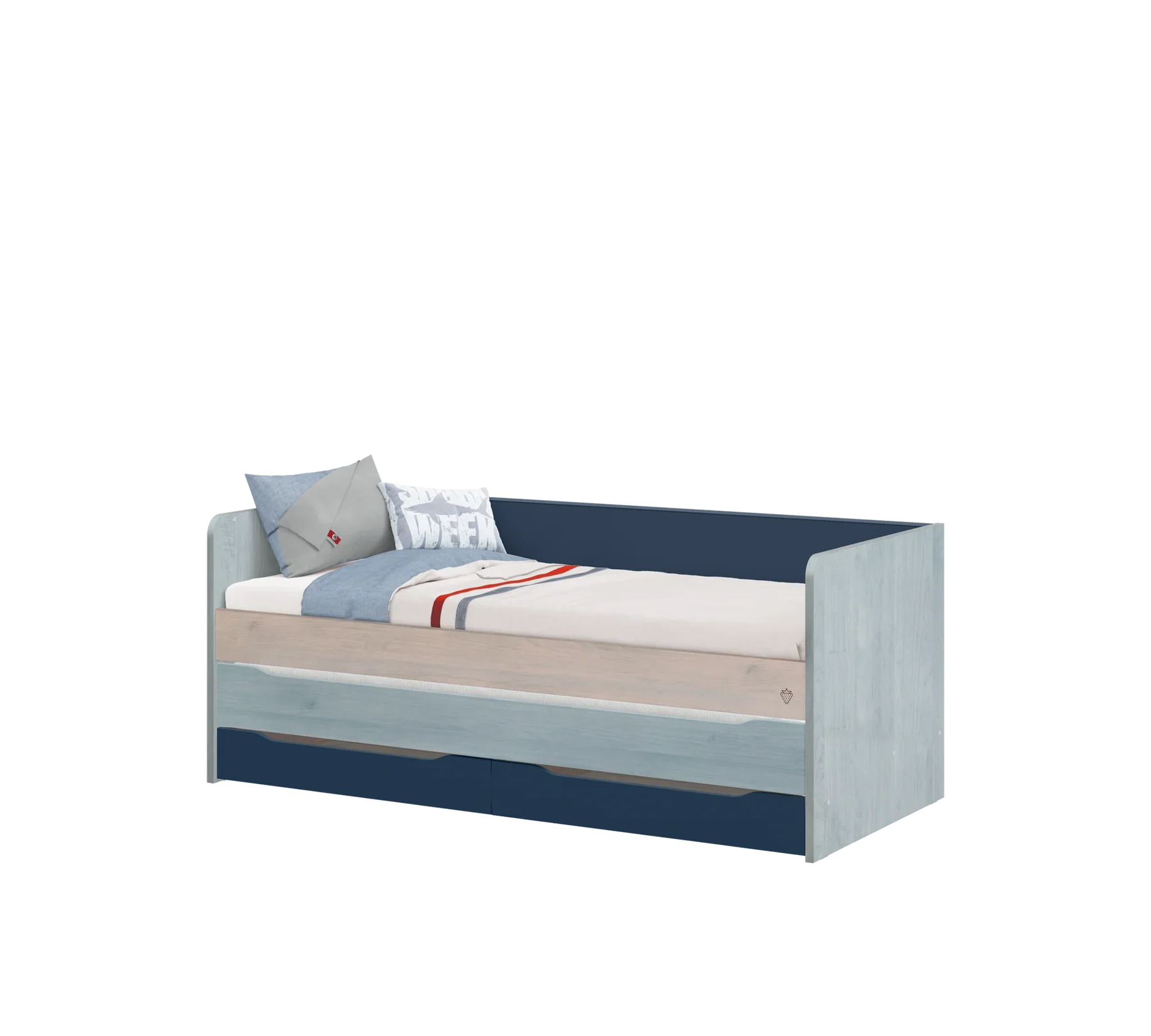 Издърпващо се легло с чекмеджета «Studio Trio» за матрак 90х200см