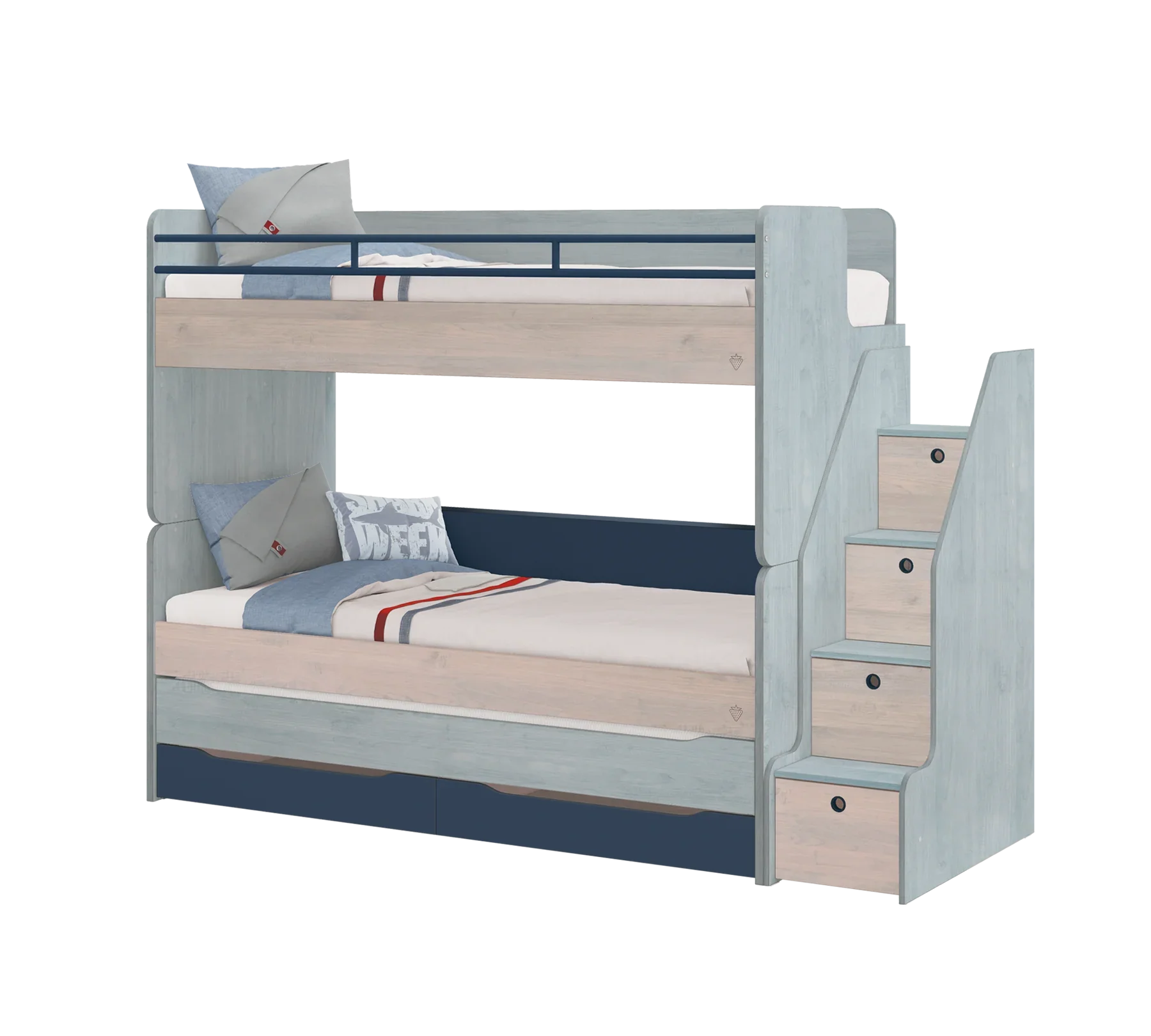 Издърпващо се легло с чекмеджета «Studio Trio» за матрак 90х200см