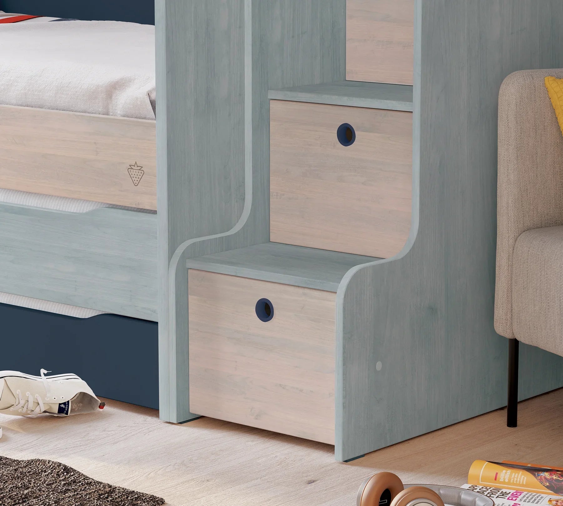 Стълби с чекмеджета «Studio Trio» за модулно двуетажно легло