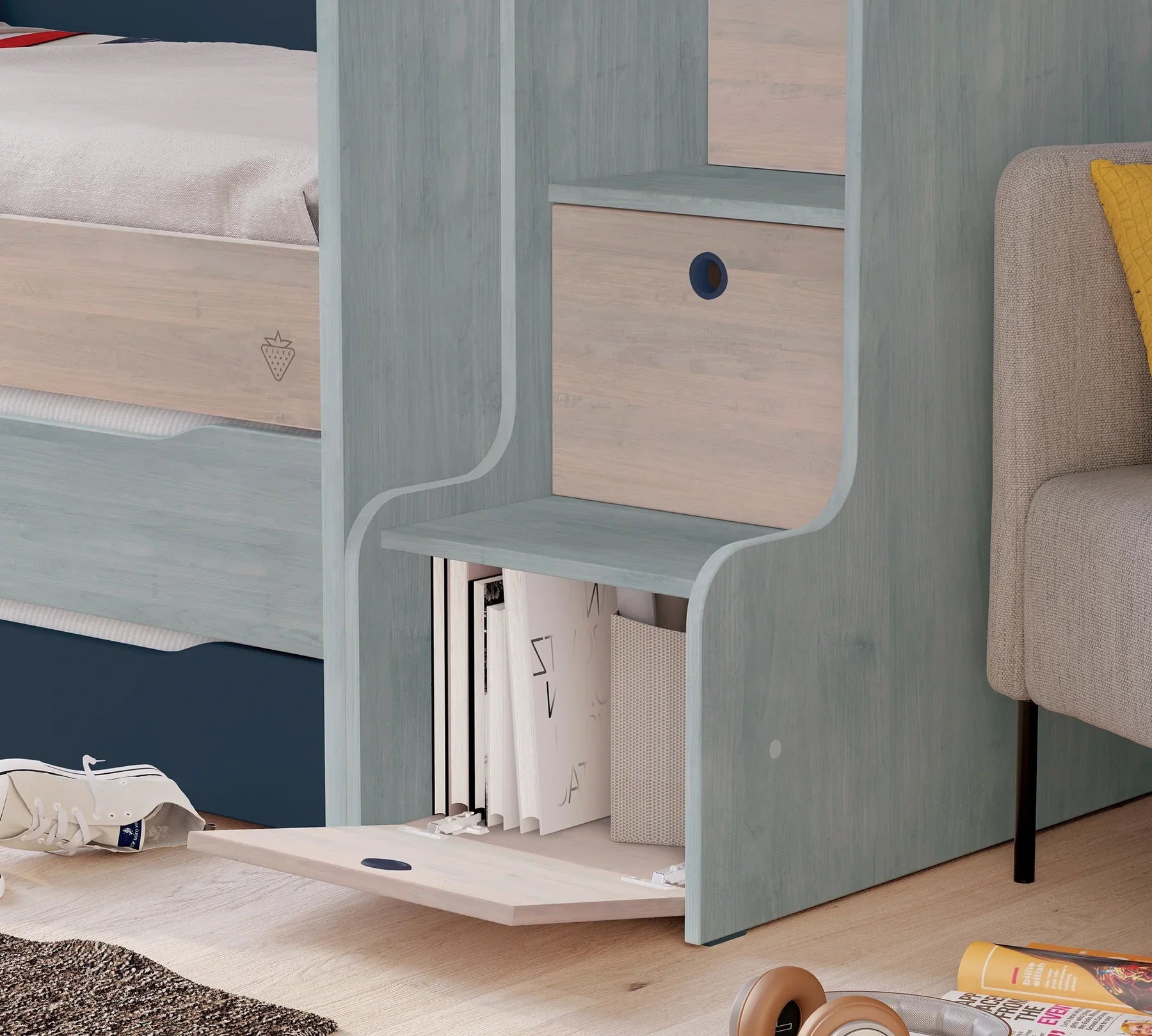 Стълби с чекмеджета «Studio Trio» за модулно двуетажно легло