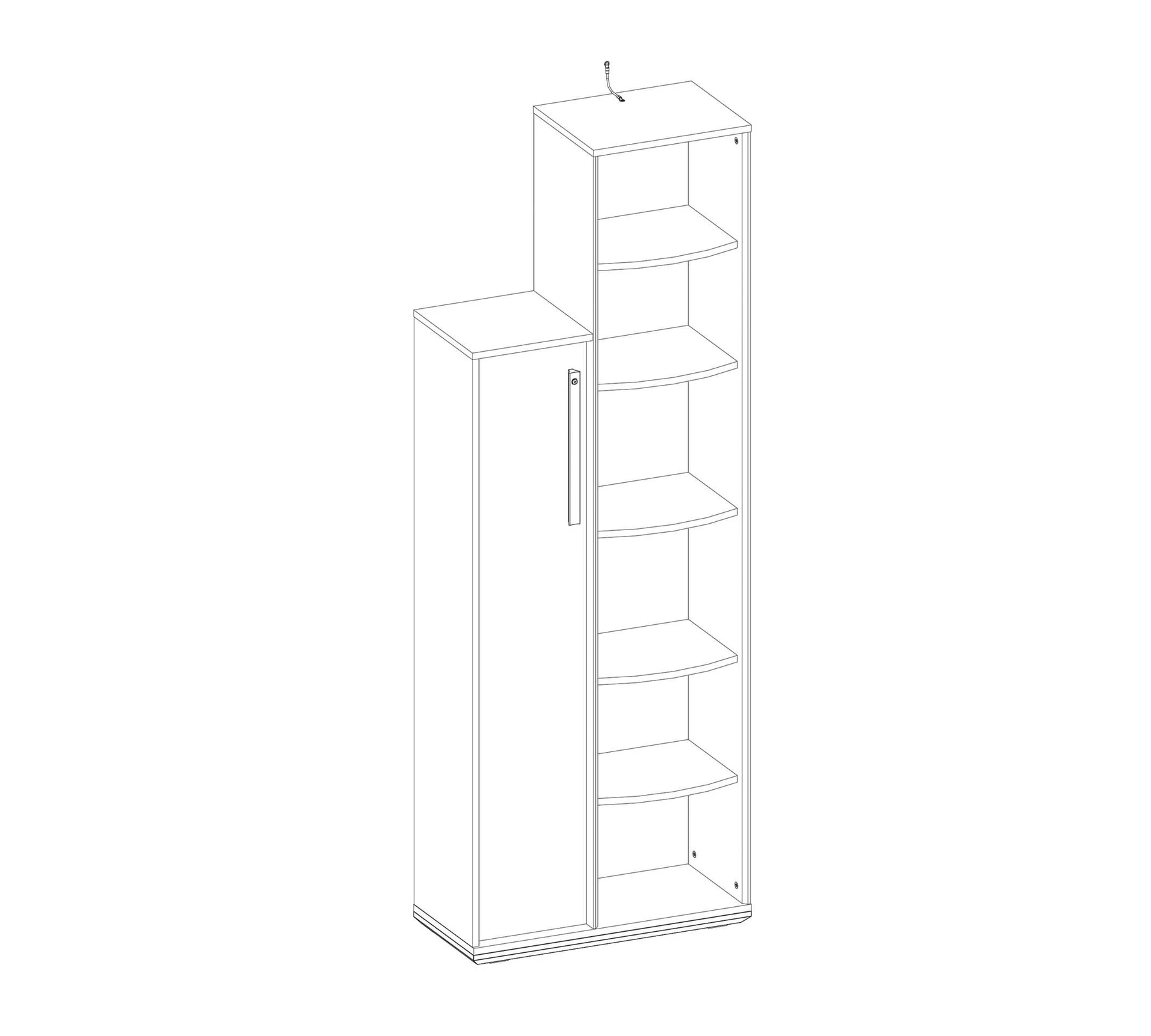 Библиотека «Trio» + шкаф, размер 69x192x32см