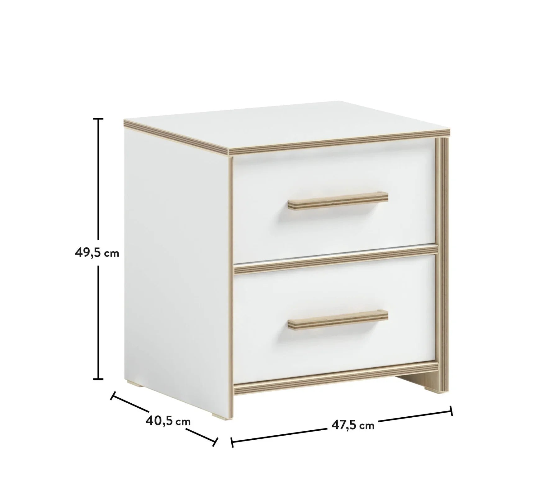 Нощно шкафче «Modera» + две чекмеджета, размер 47х49х40см