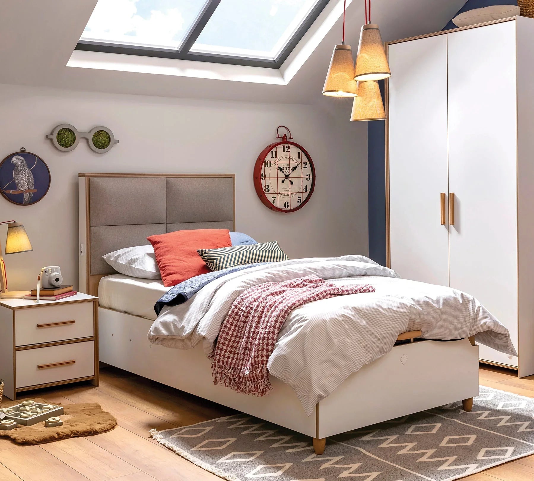 Легло «Modera» + табла - с място за съхранение, повдигащ механизъм