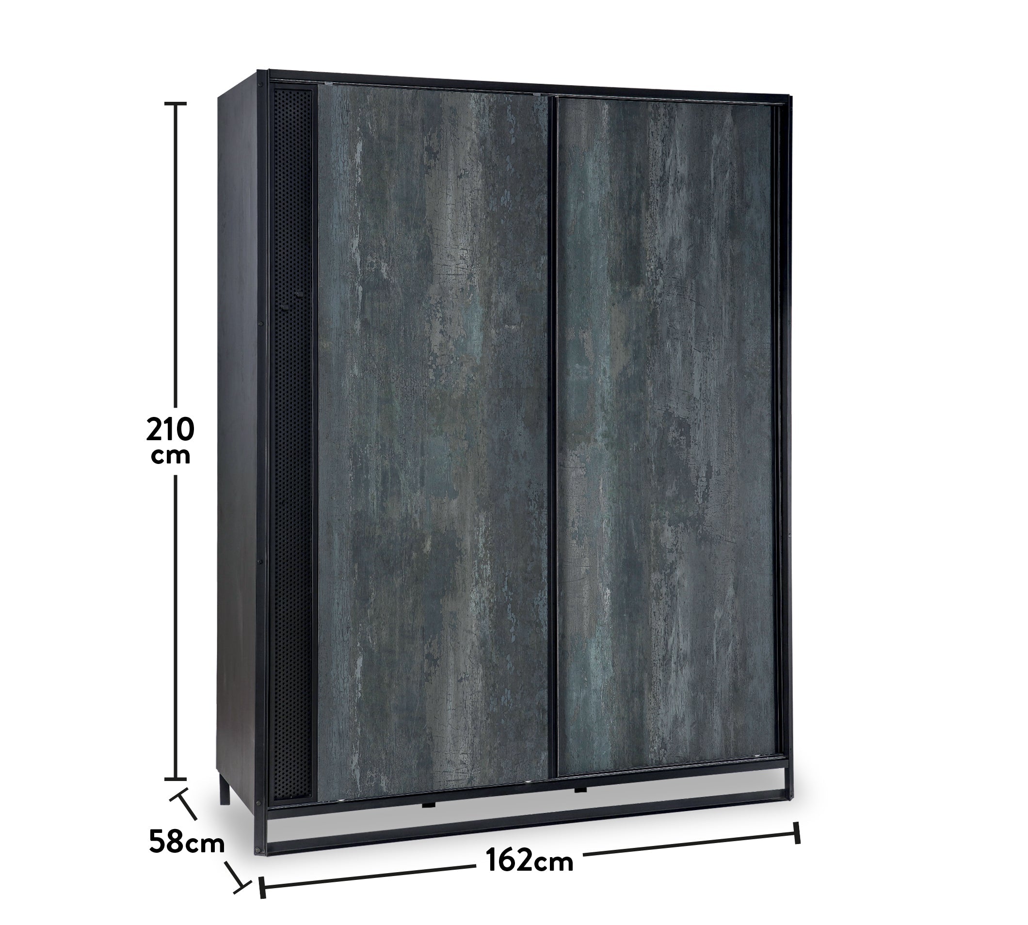 Гардероб с плъзгащи врати «Dark Metal» - с ширина 162см
