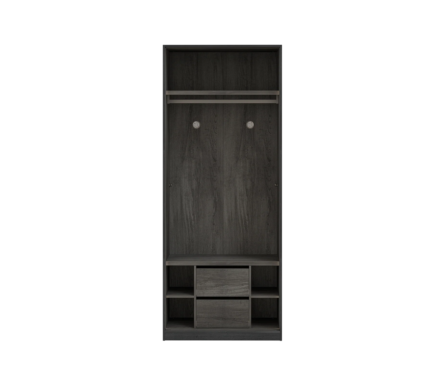 Модулен гардероб «Black» - 4 модула, стъклени врати, със защита против преобръщане и вентилация