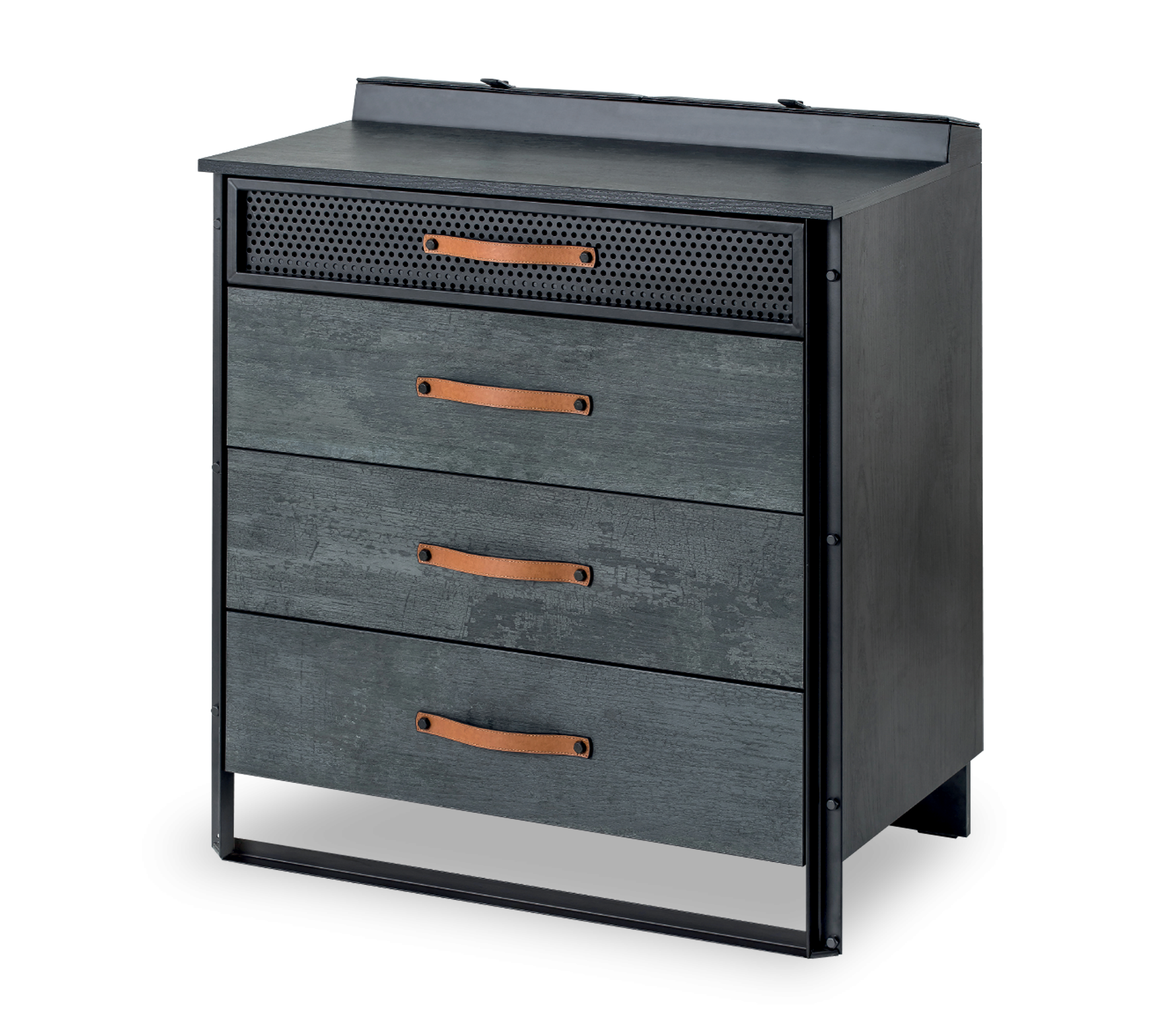 Скрин «Dark Metal» с четири чекмеджета, размер 78х87х48см