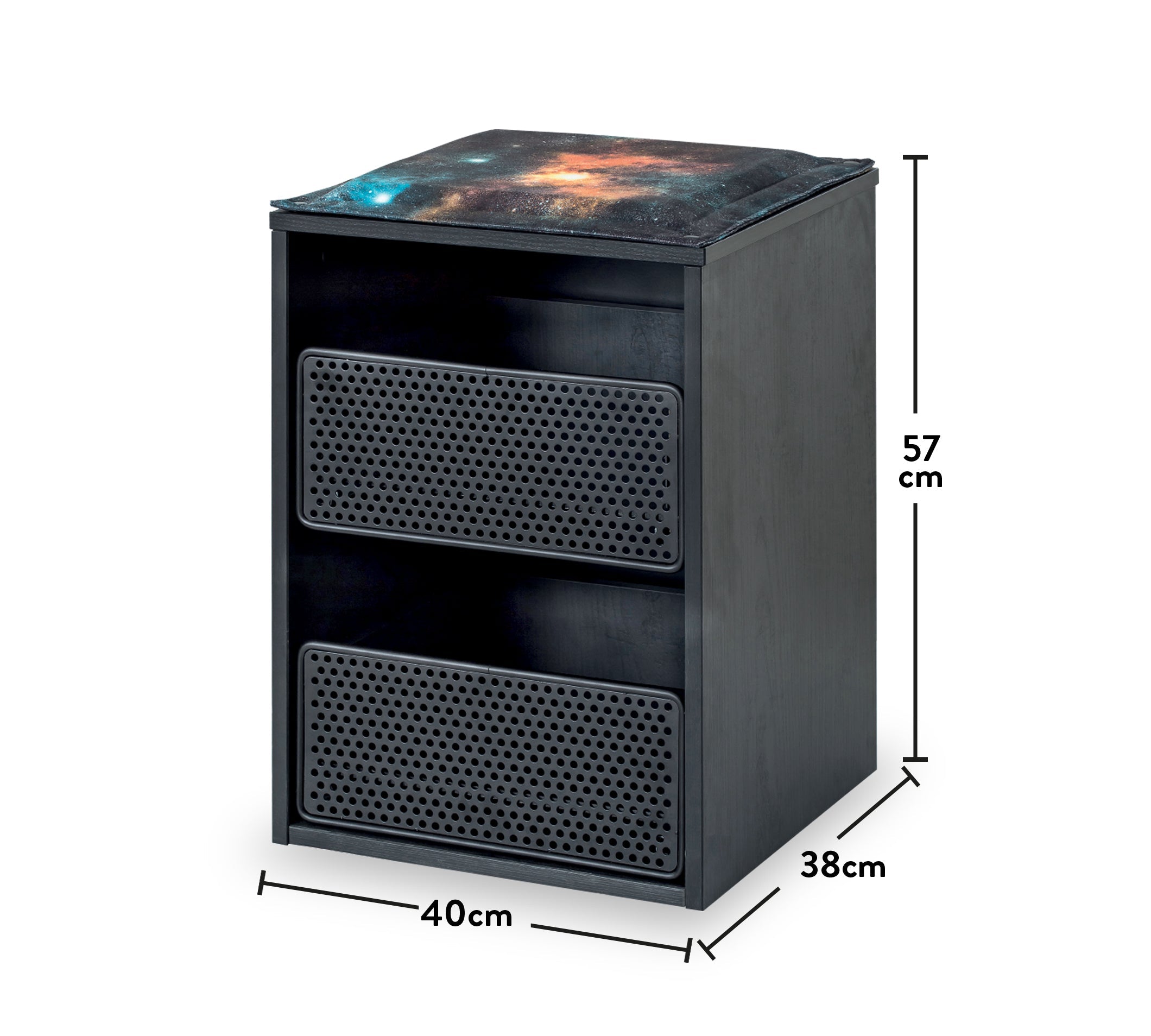 Скрин «Dark Metal» с две чекмеджета, размер 40х57х38см