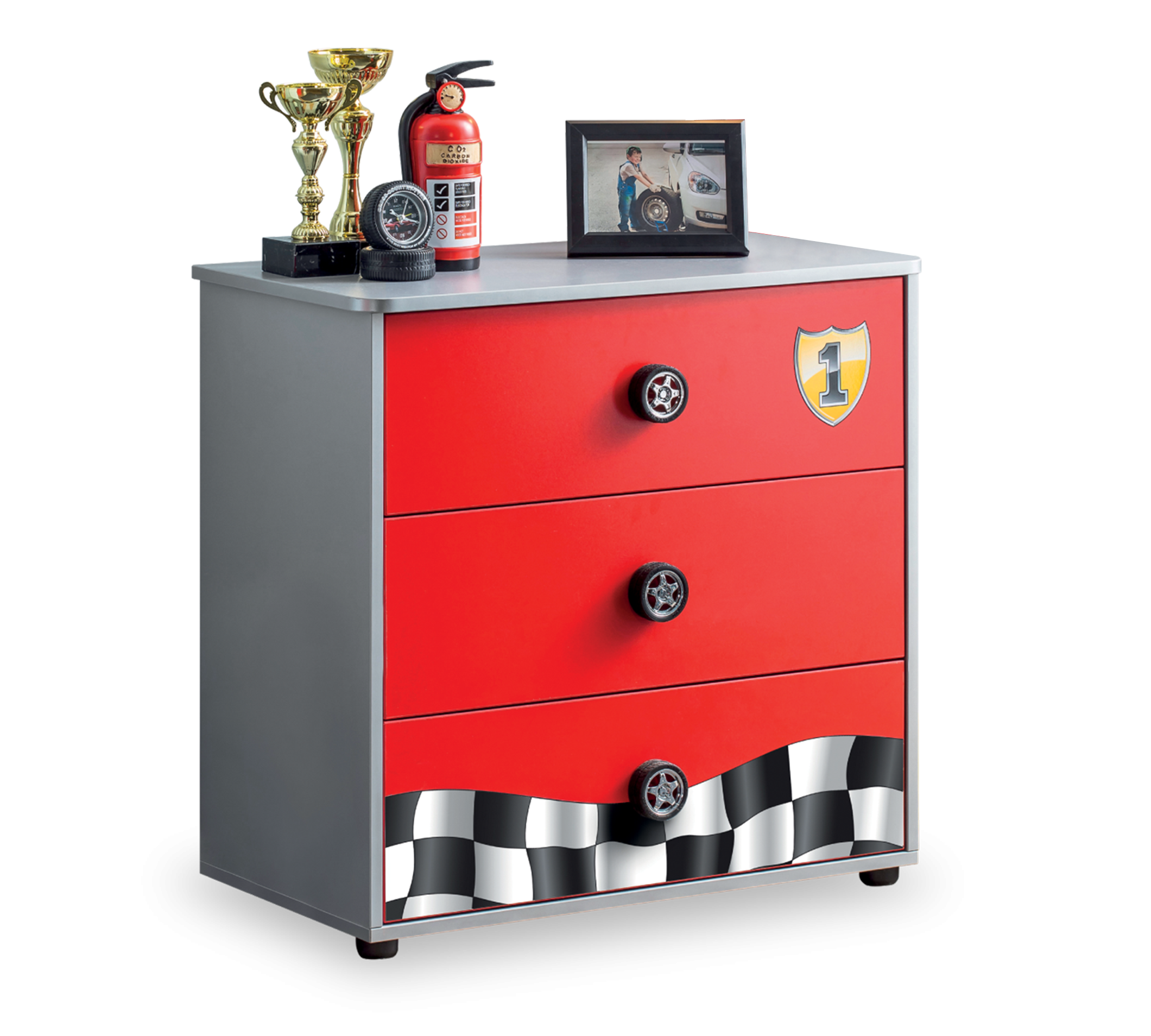 Скрин «Race Cup» с три чекмеджета, размер 76х74х42см