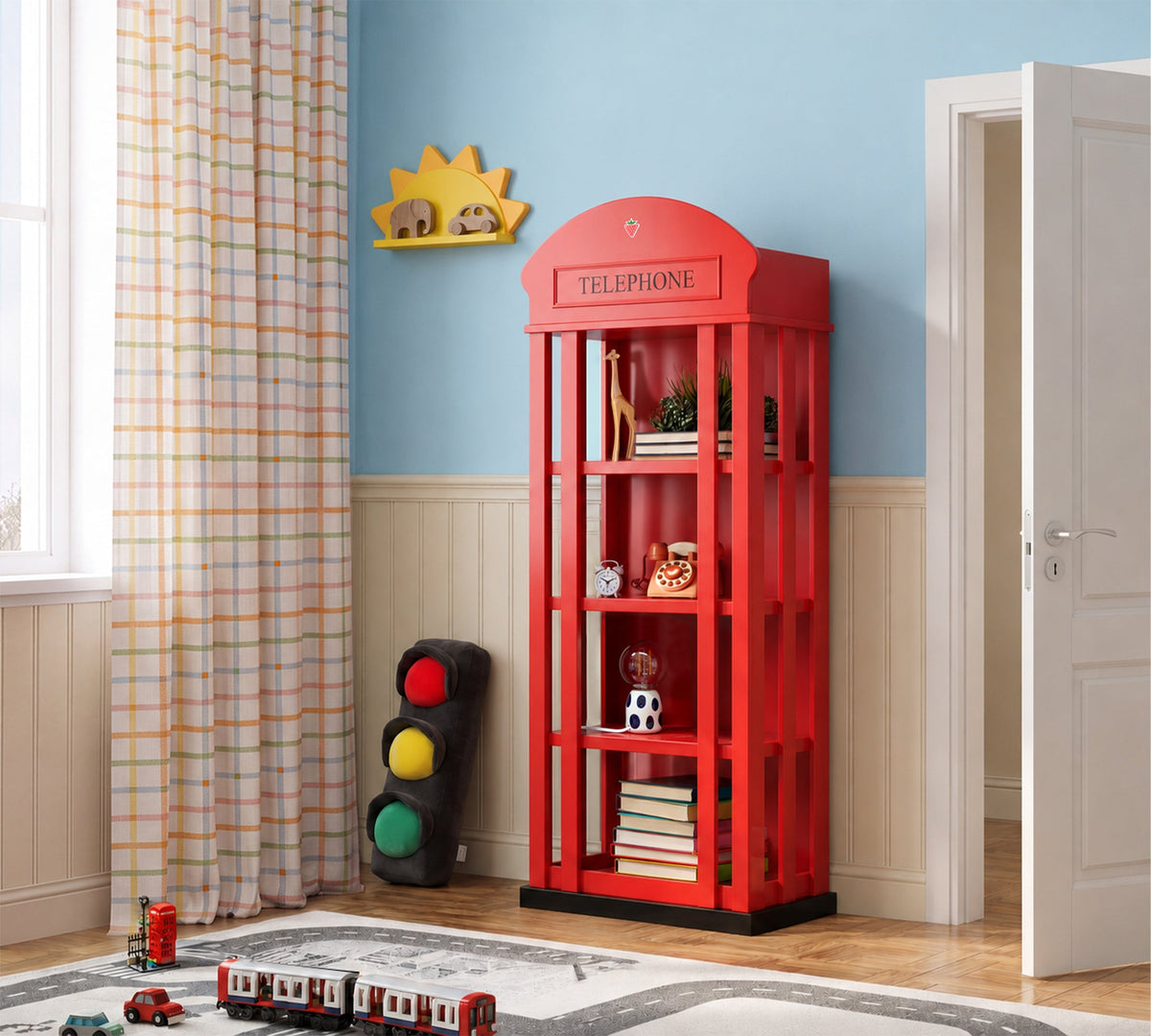 Библиотека «Telephone Box» с размер 72x168x36см