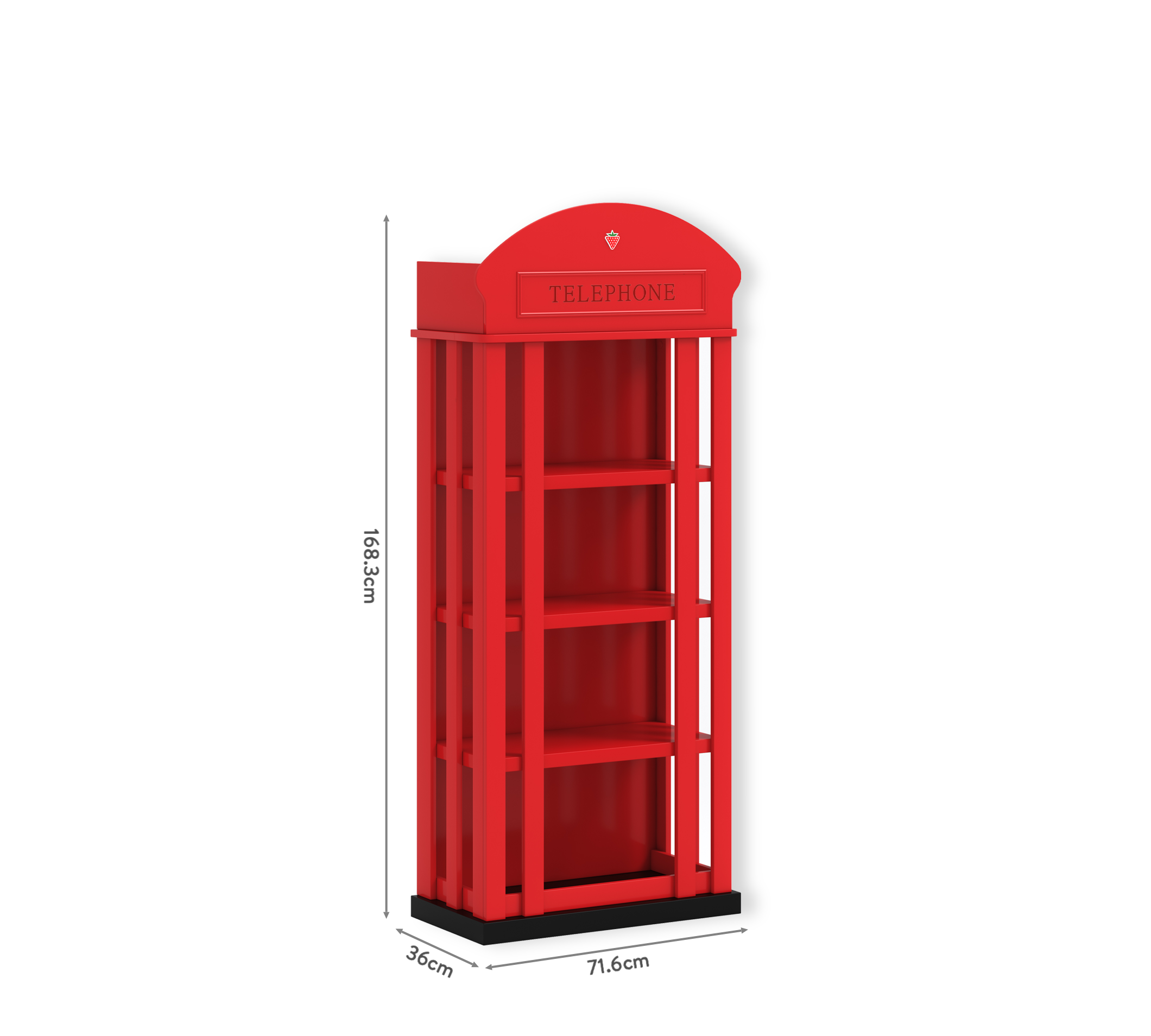 Библиотека «Telephone Box» с размер 72x168x36см