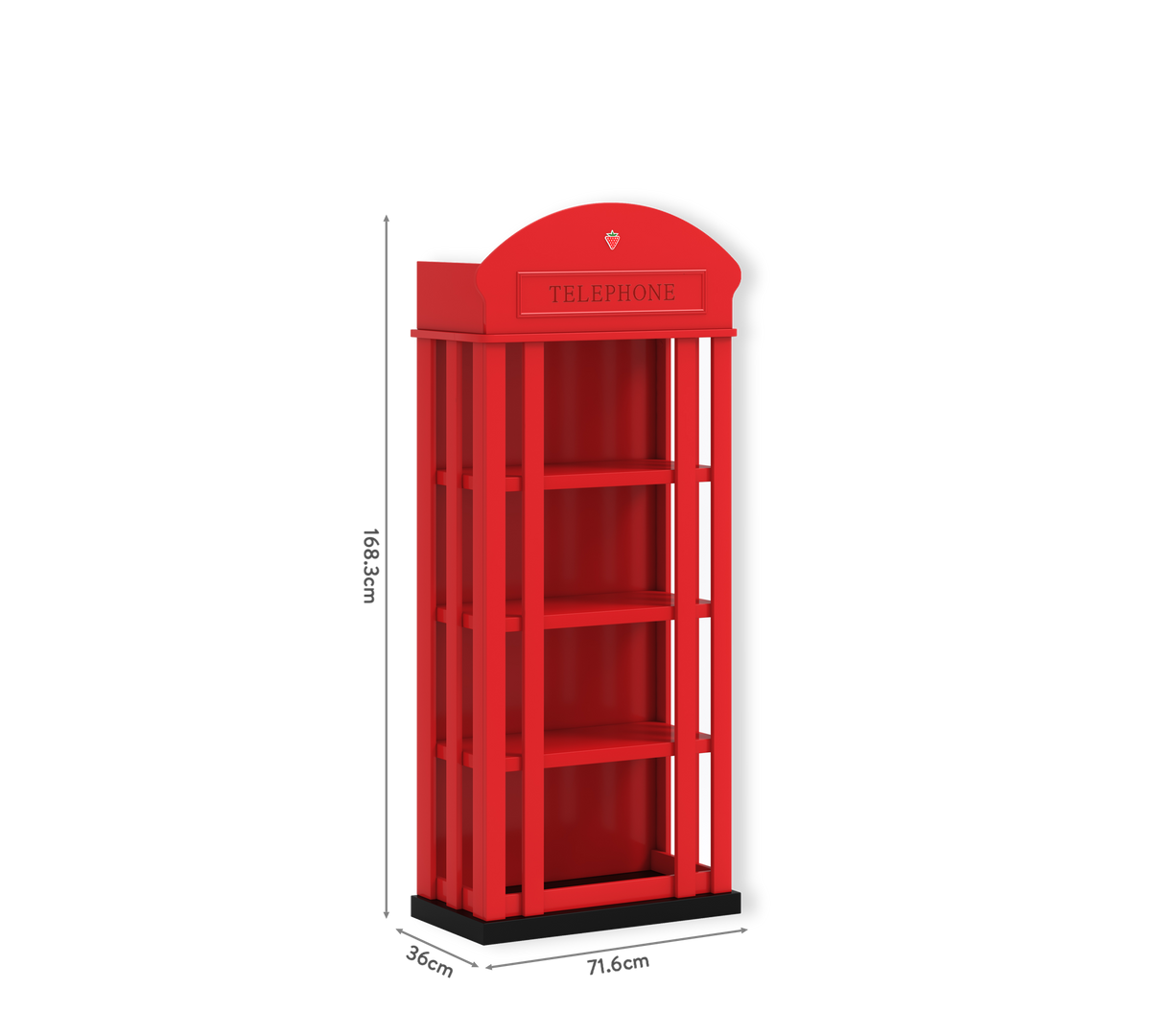 Библиотека «Telephone Box» с размер 72x168x36см