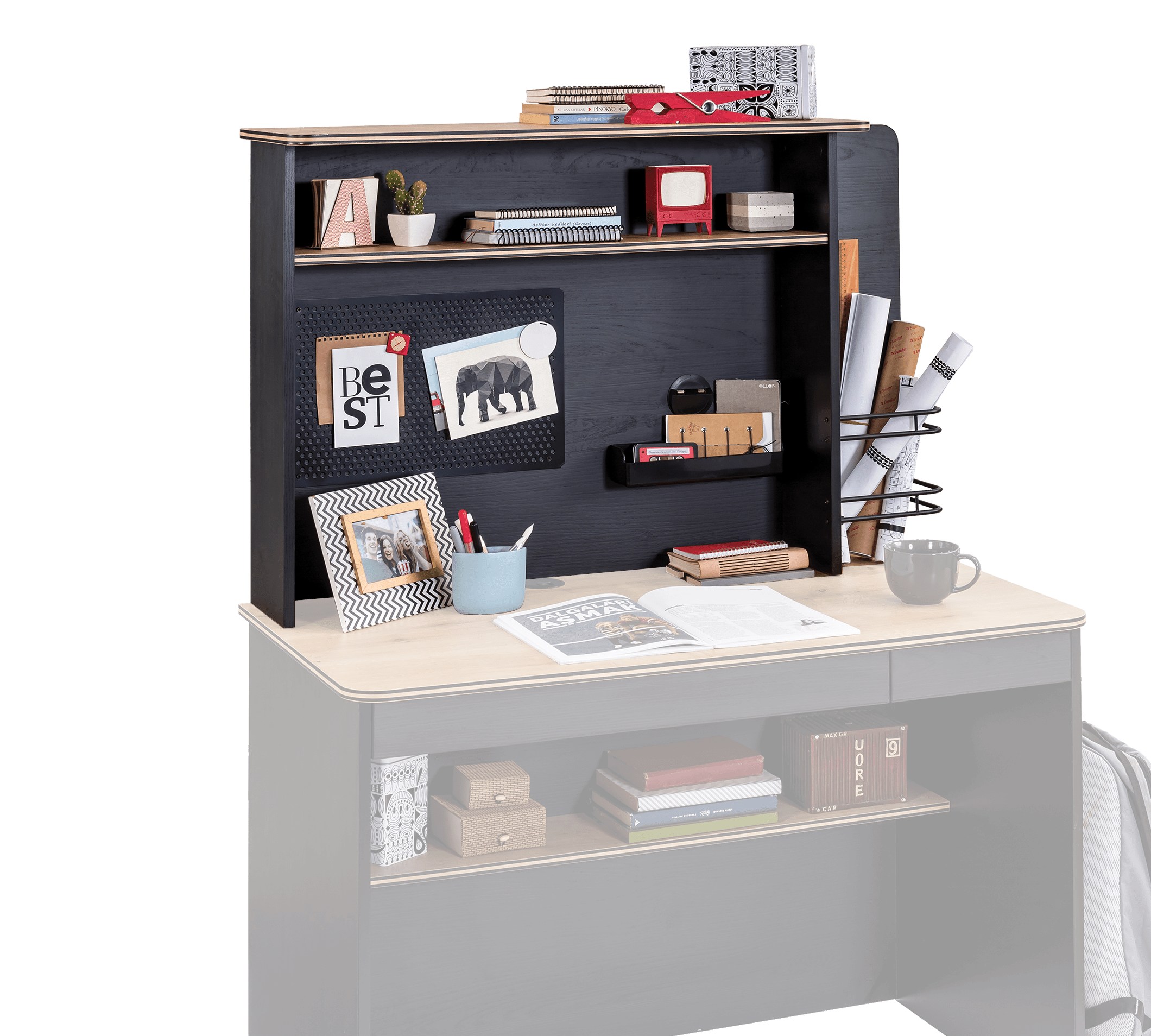 Надстройка за малко бюро Black