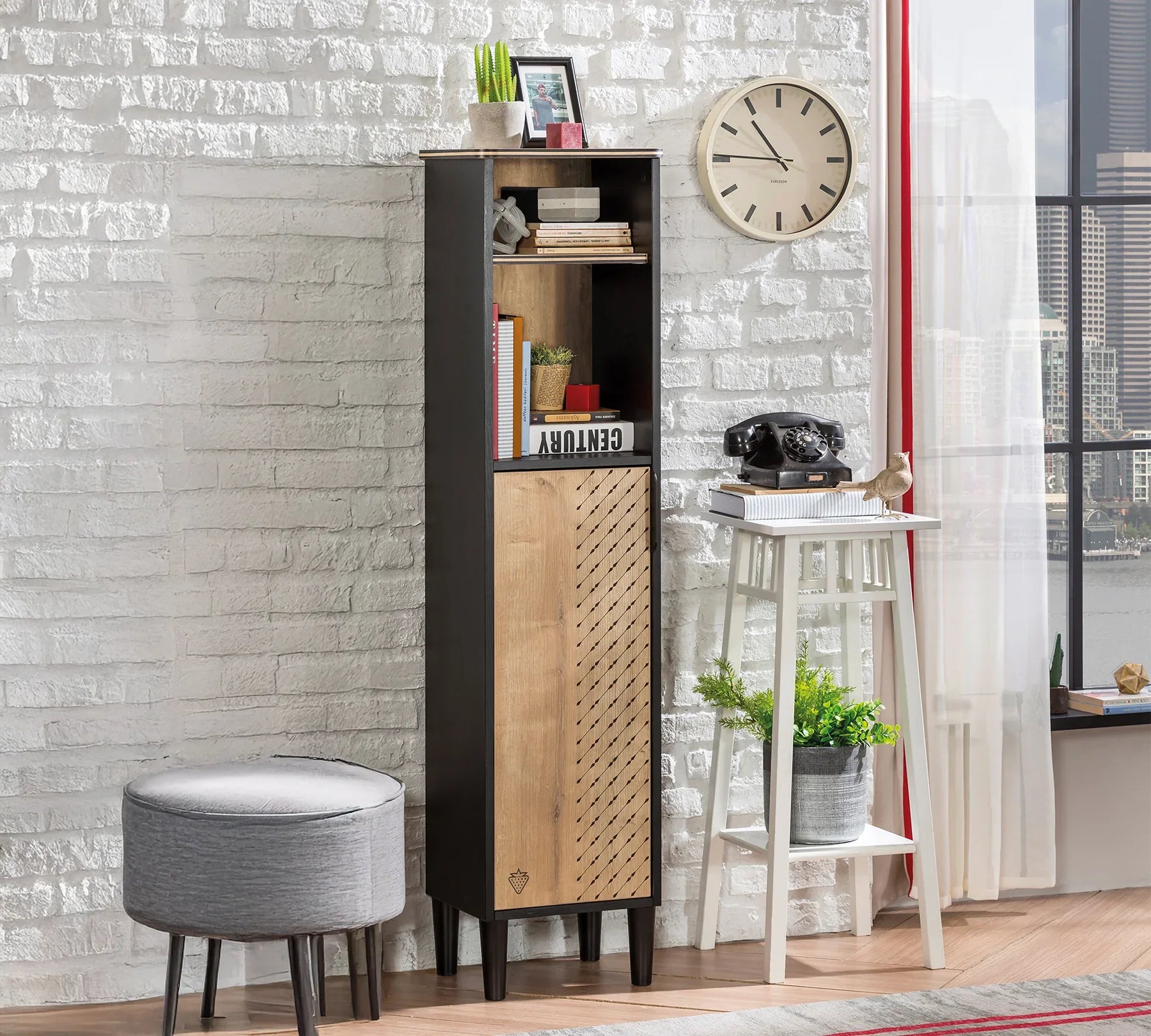 Библиотека «Black» с размер 34x146x29см