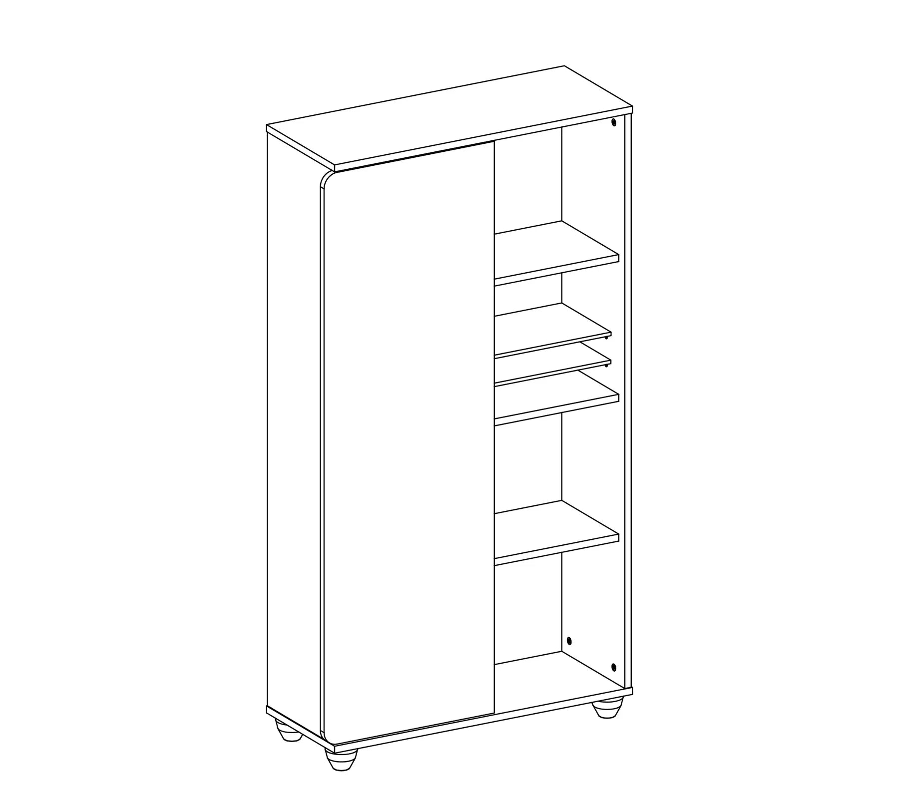 Етажерка «Black» с размер 77x140x30см