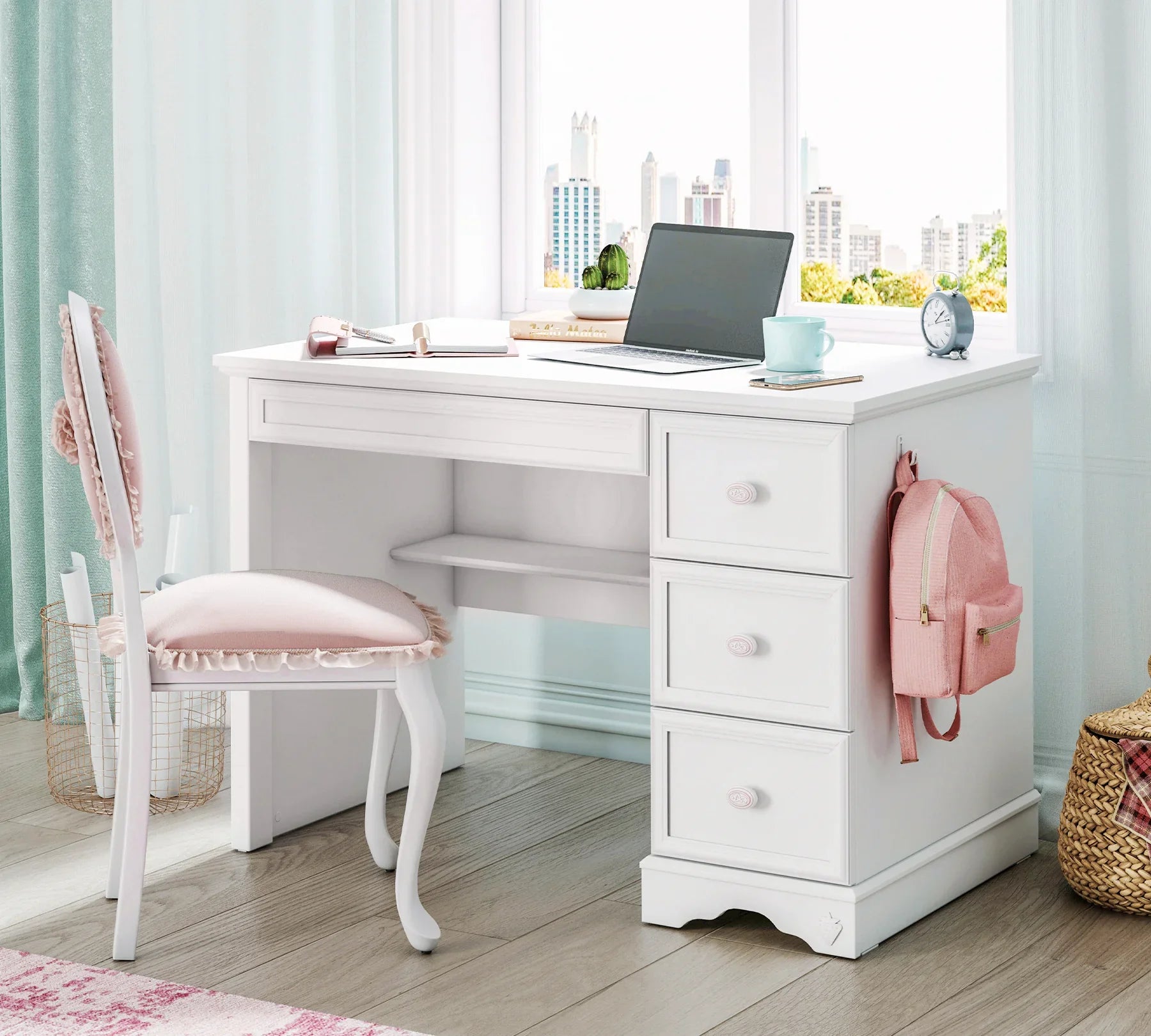 Ученическо бюро Rustic White