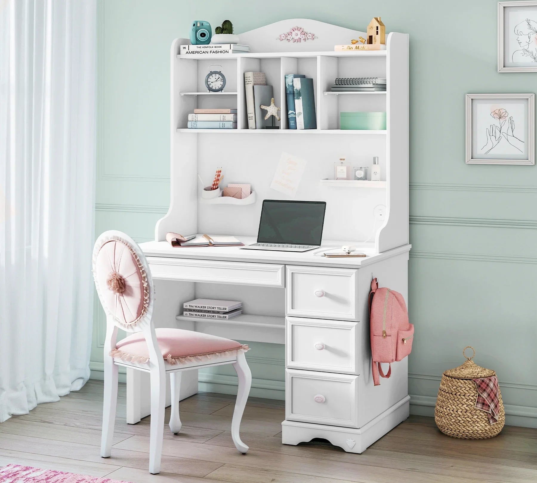 Надстройка за бюро Rustic White