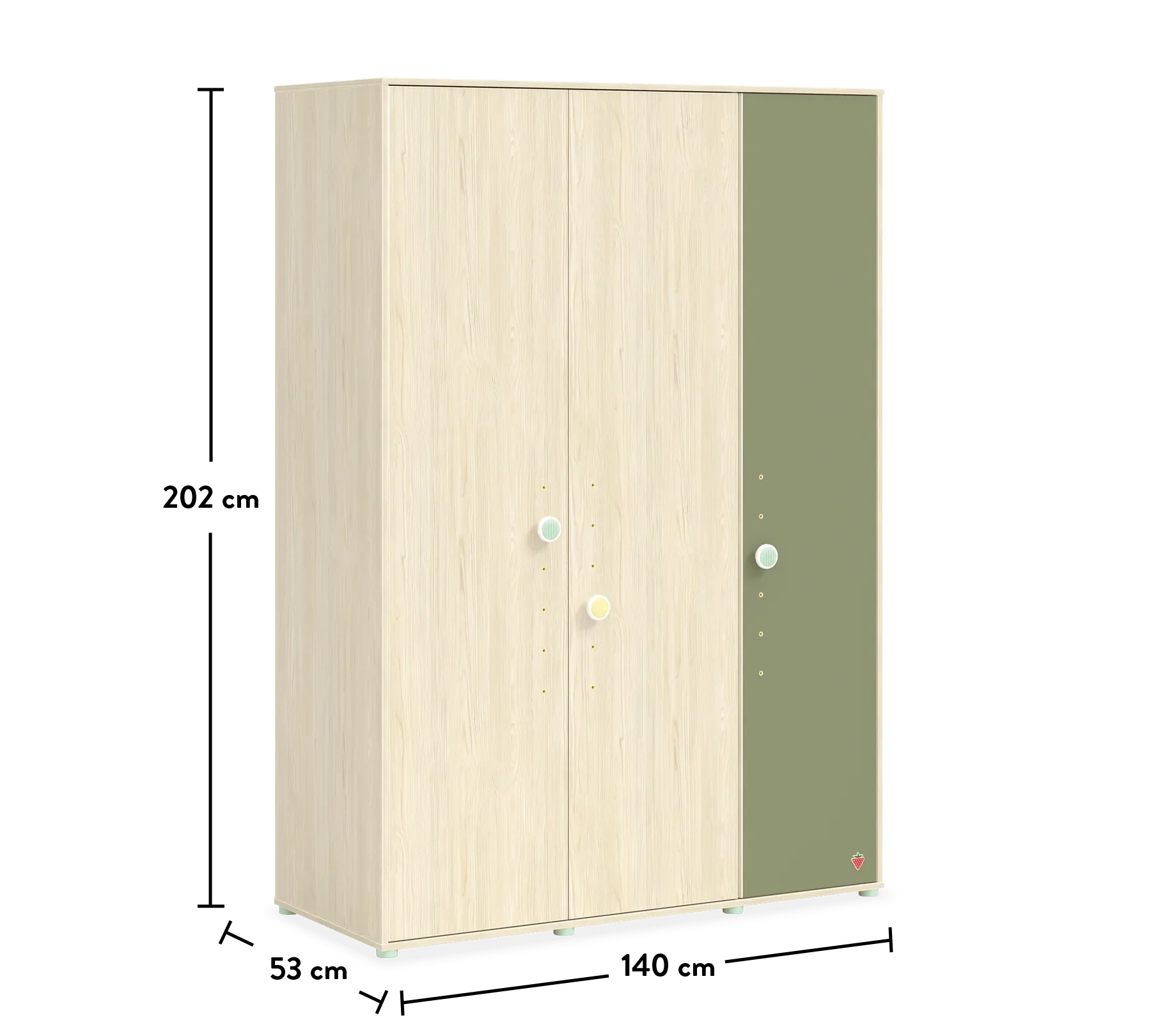 Трикрилен гардероб «Montes Natural» - ширина 140см