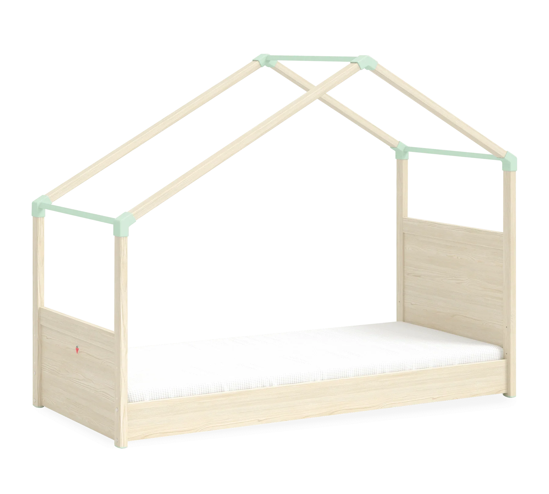 Легло - къщичка «Montes Natural» със скосен покрив, за матрак 90х200см