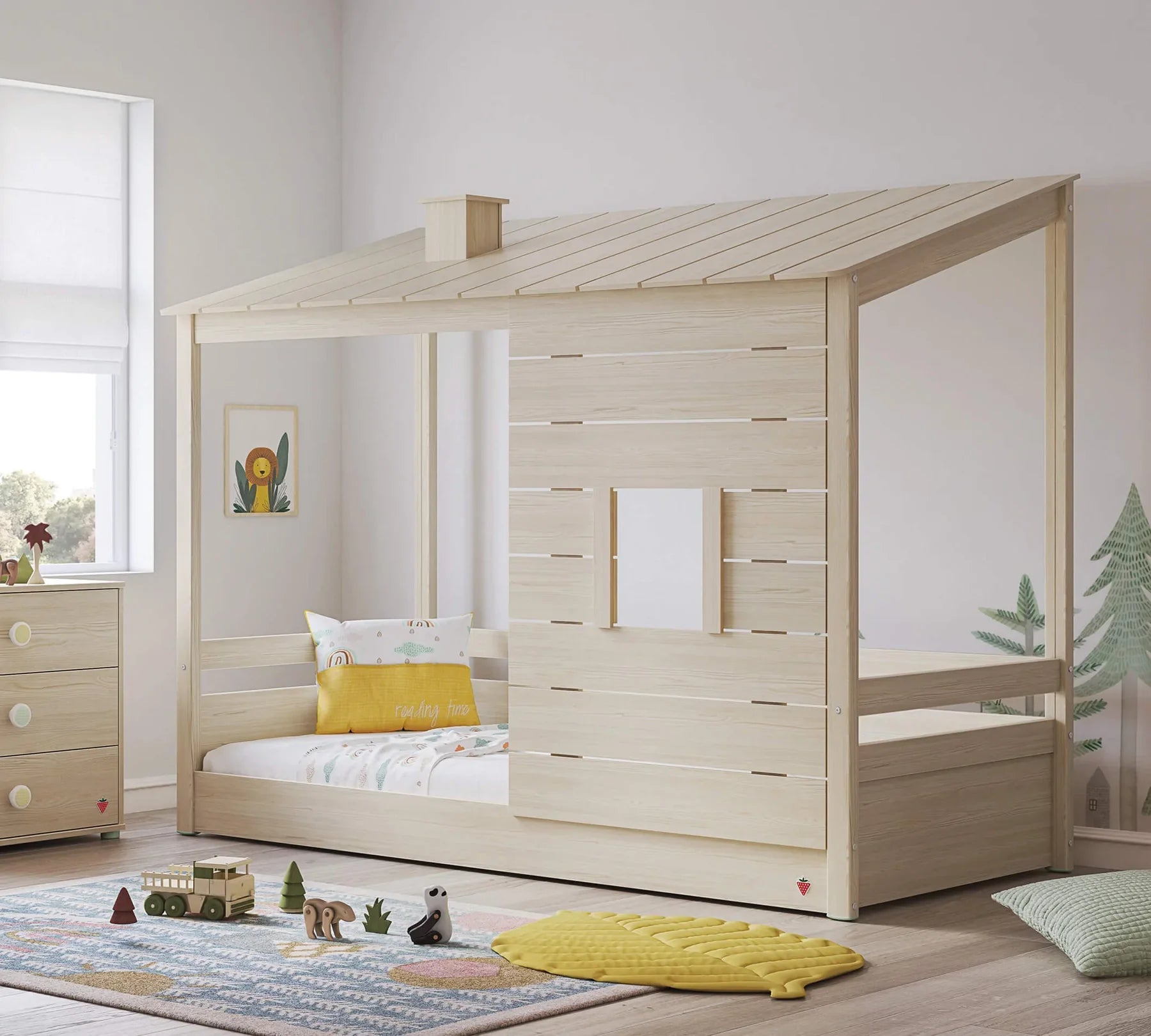 Стена с прозорец за легло - къщичка «Montes Natural»