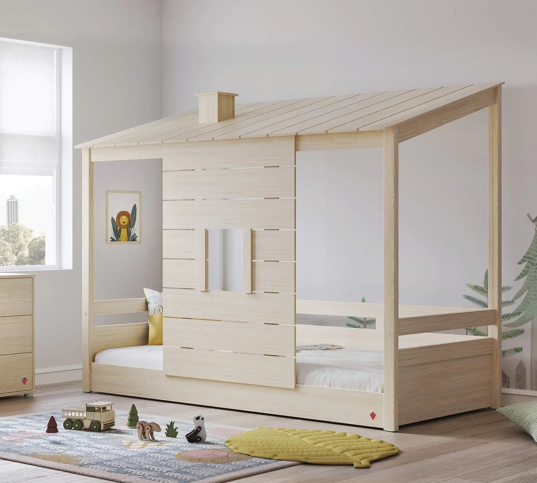 Стена с прозорец за легло - къщичка «Montes Natural»