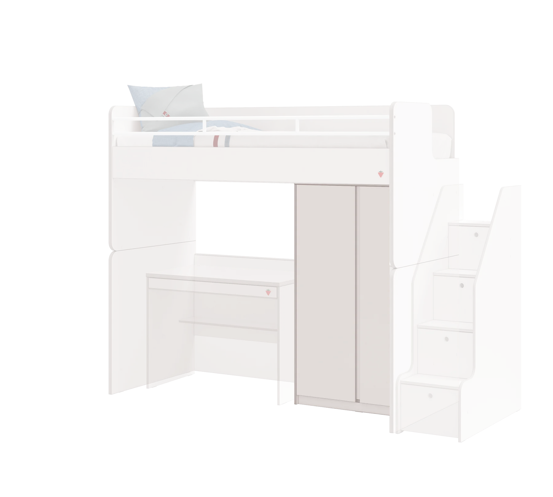 Гардероб «Studio White» - рафтове и лост, ширина 93см