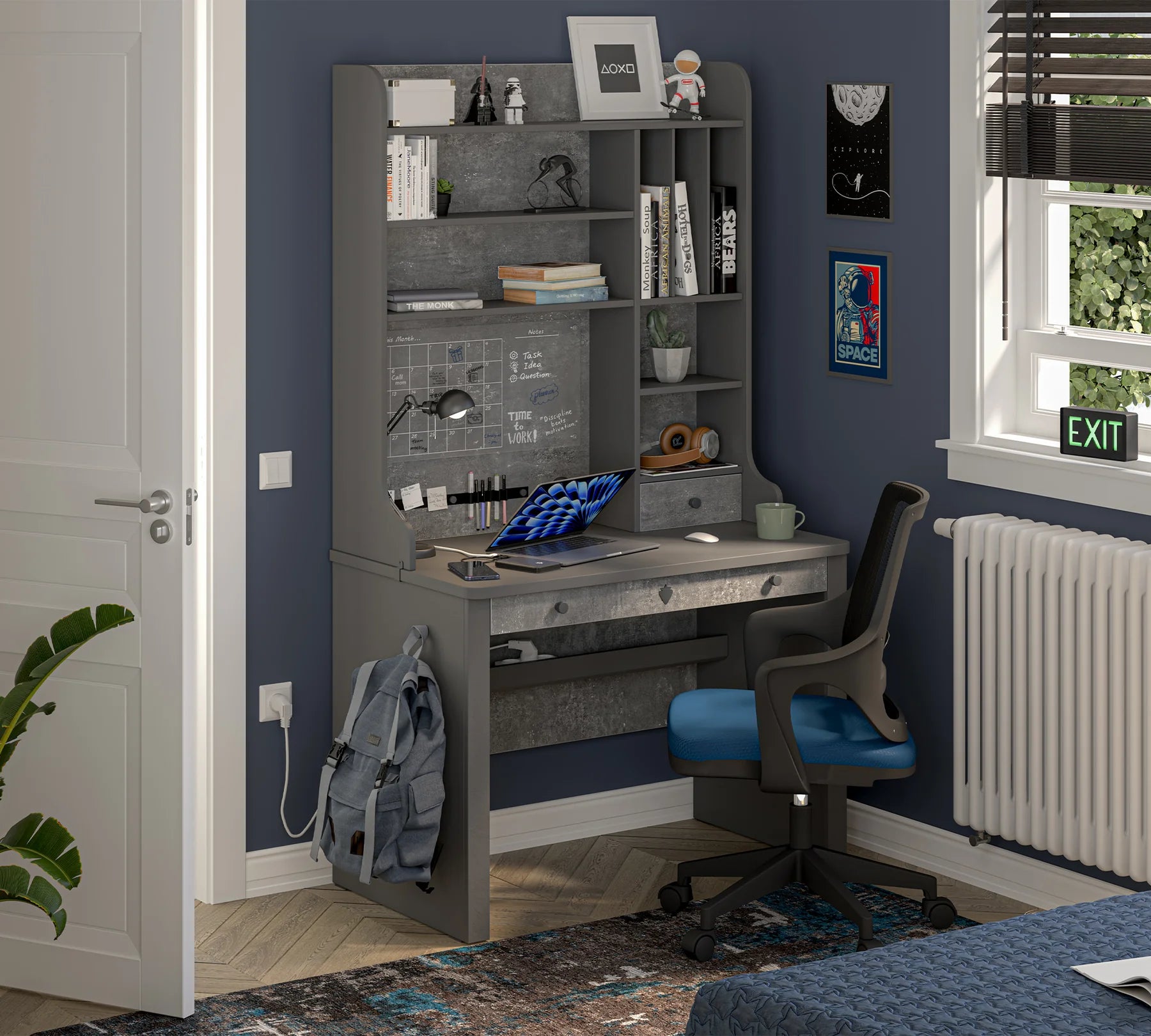 Надстройка за бюро «Space Gray» - размер 102х108х33см