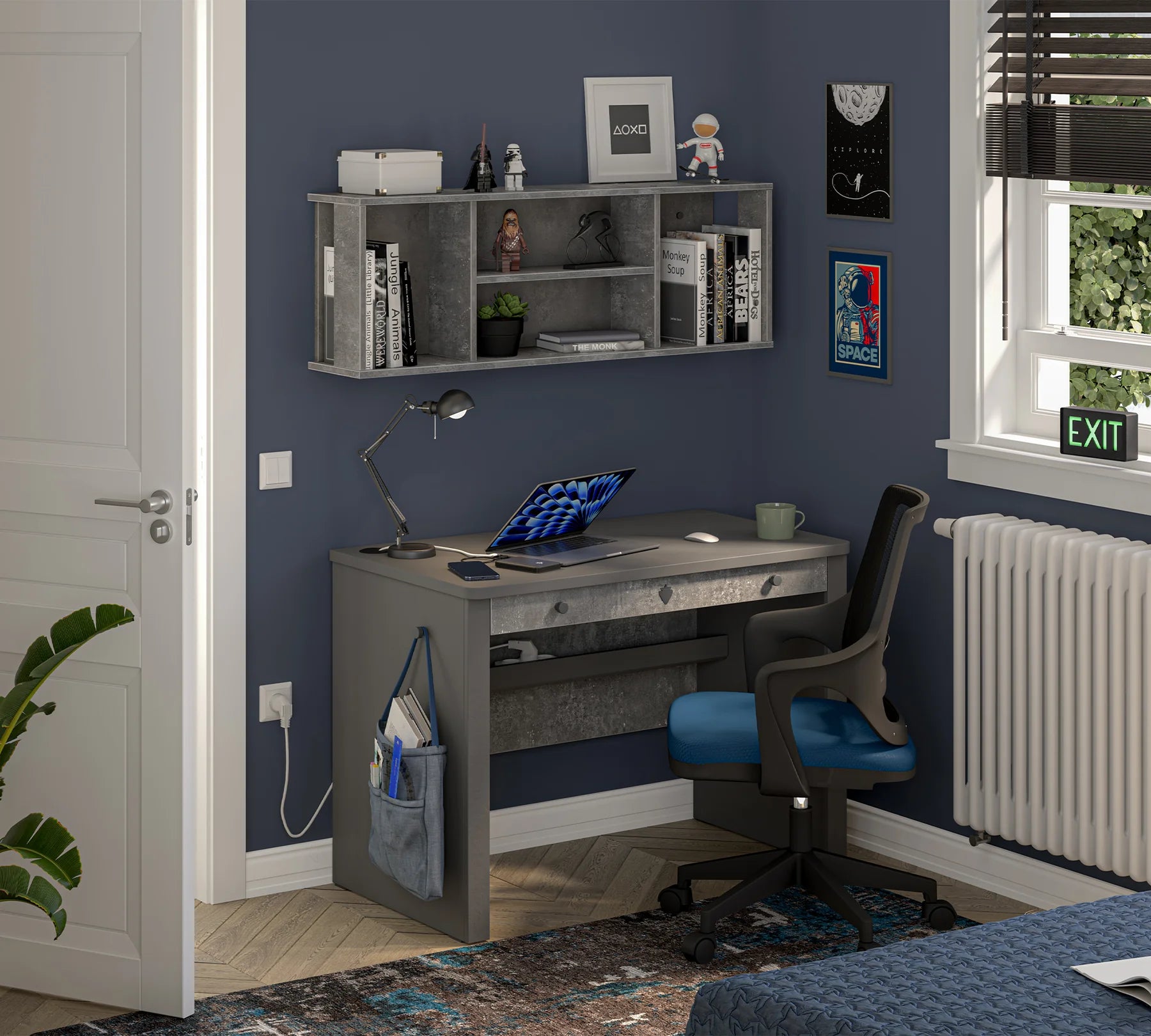 Бюро «Space Gray» с размер 92x76x60см