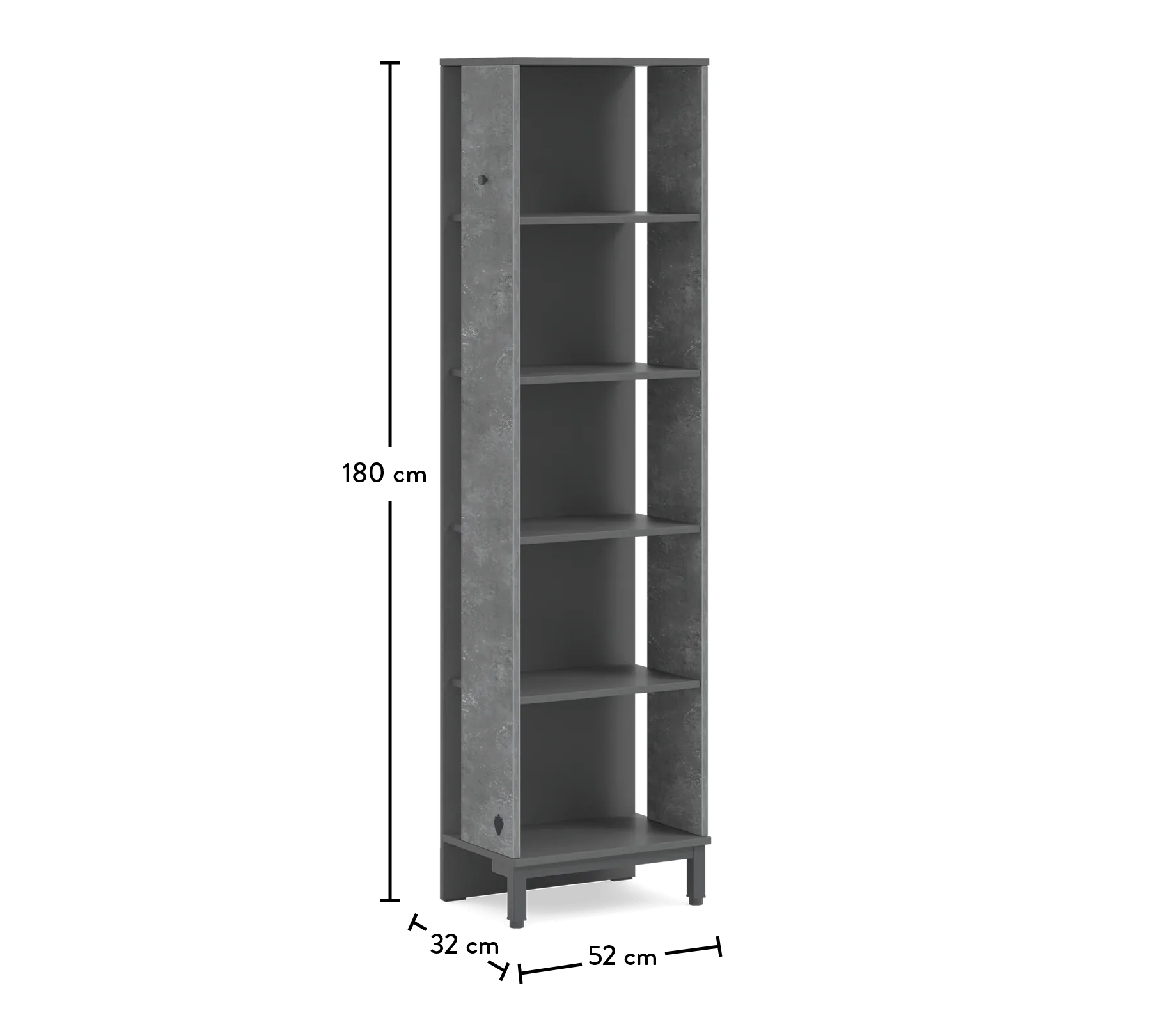 Библиотека «Space Gray» с размер 52x180x32см