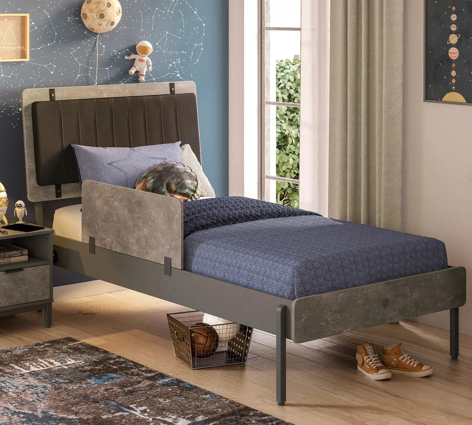 Предпазна преграда за легло «Space Gray»