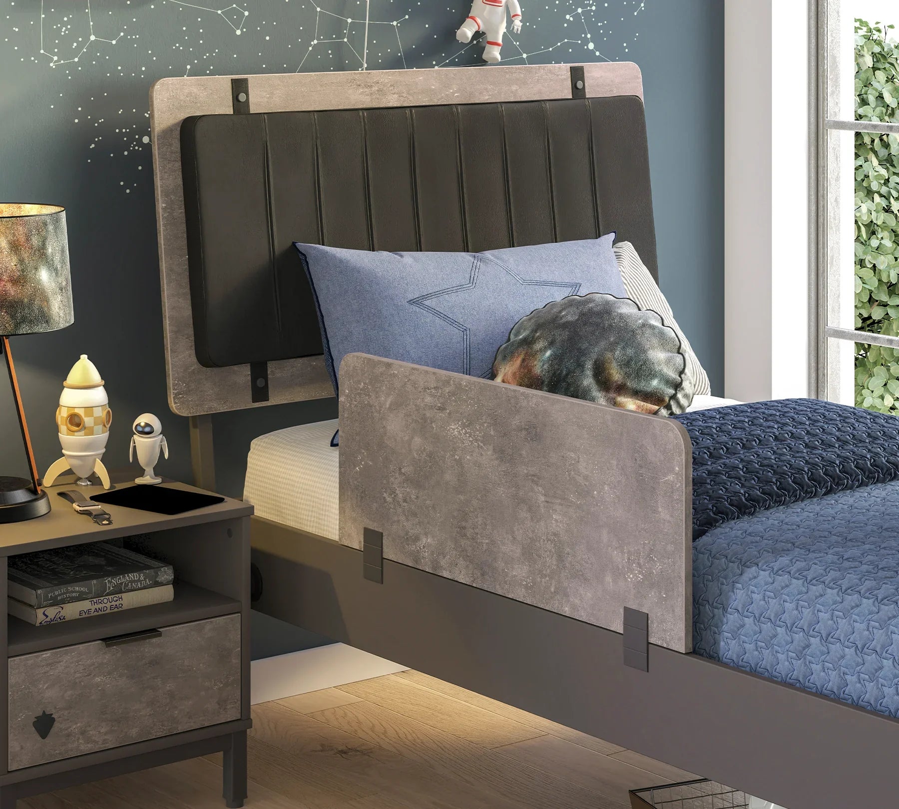 Предпазна преграда за легло «Space Gray»