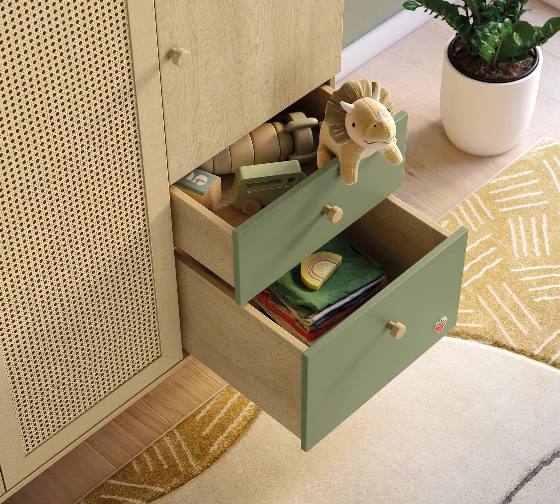 Трикрилен гардероб «Loof Baby» - ширина 137см