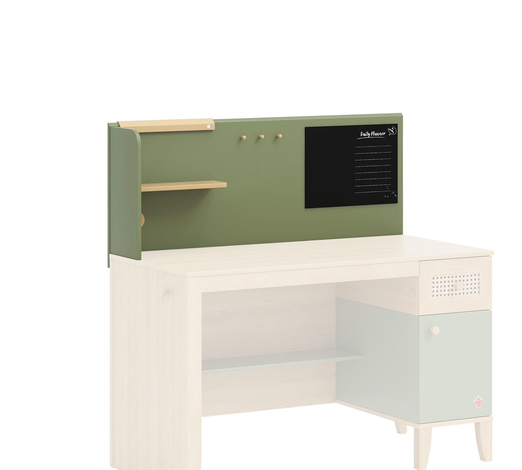 Надстройка за бюро «Loof» + USB зарядна станция, LED осветление, размер 114х51х24см