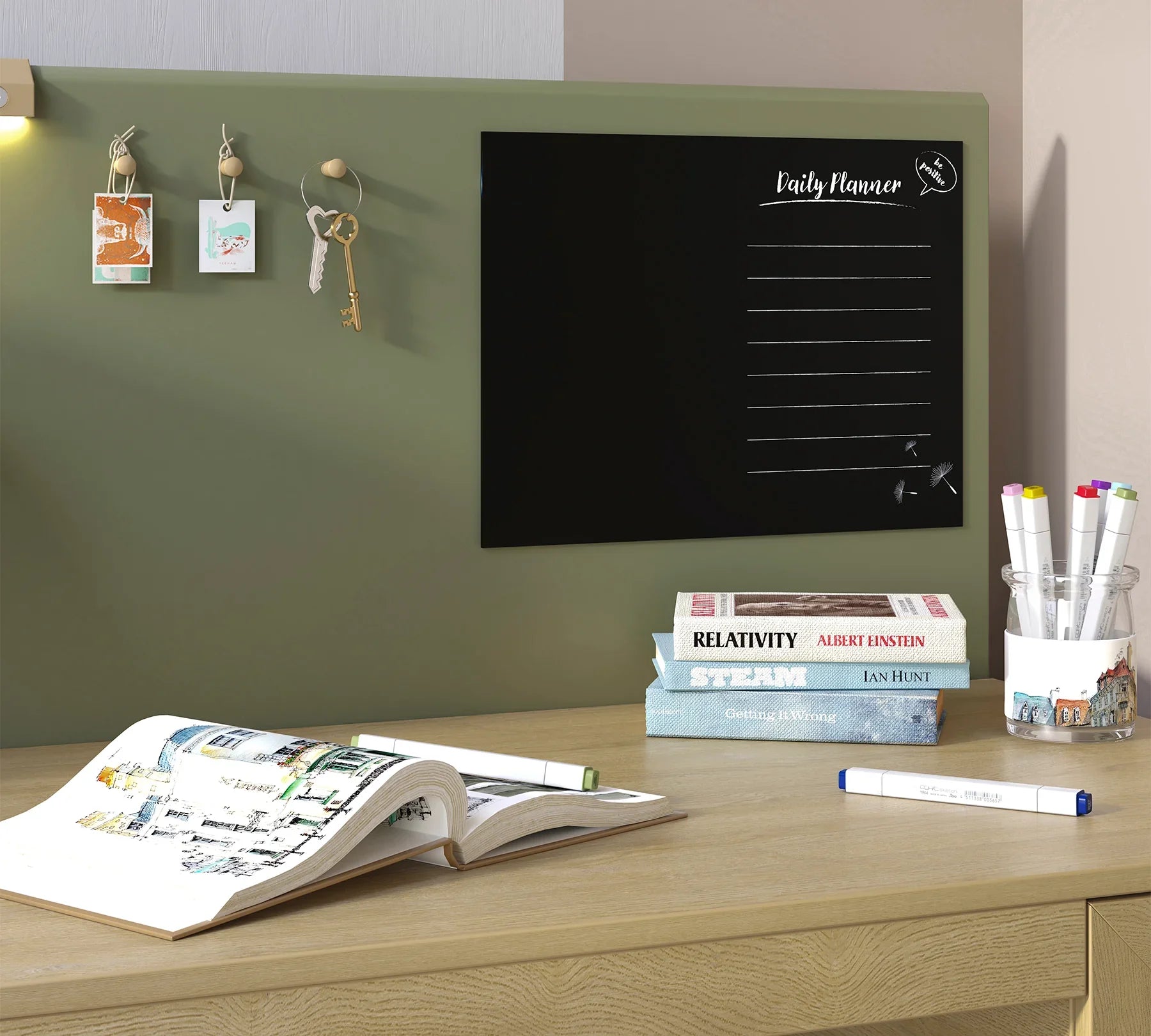 Надстройка за бюро «Loof» + USB зарядна станция, LED осветление, размер 114х51х24см