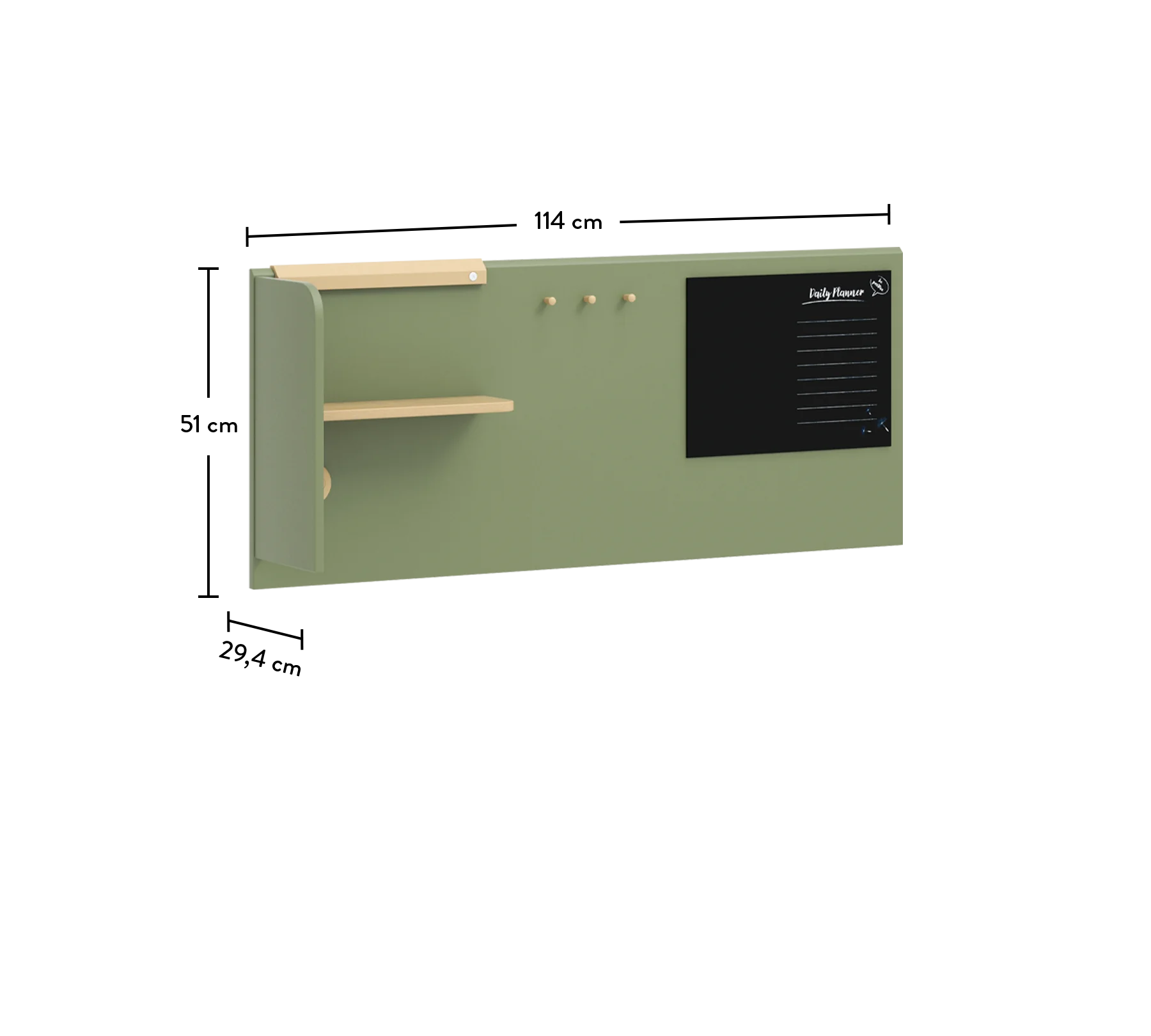 Надстройка за бюро «Loof» + USB зарядна станция, LED осветление, размер 114х51х24см