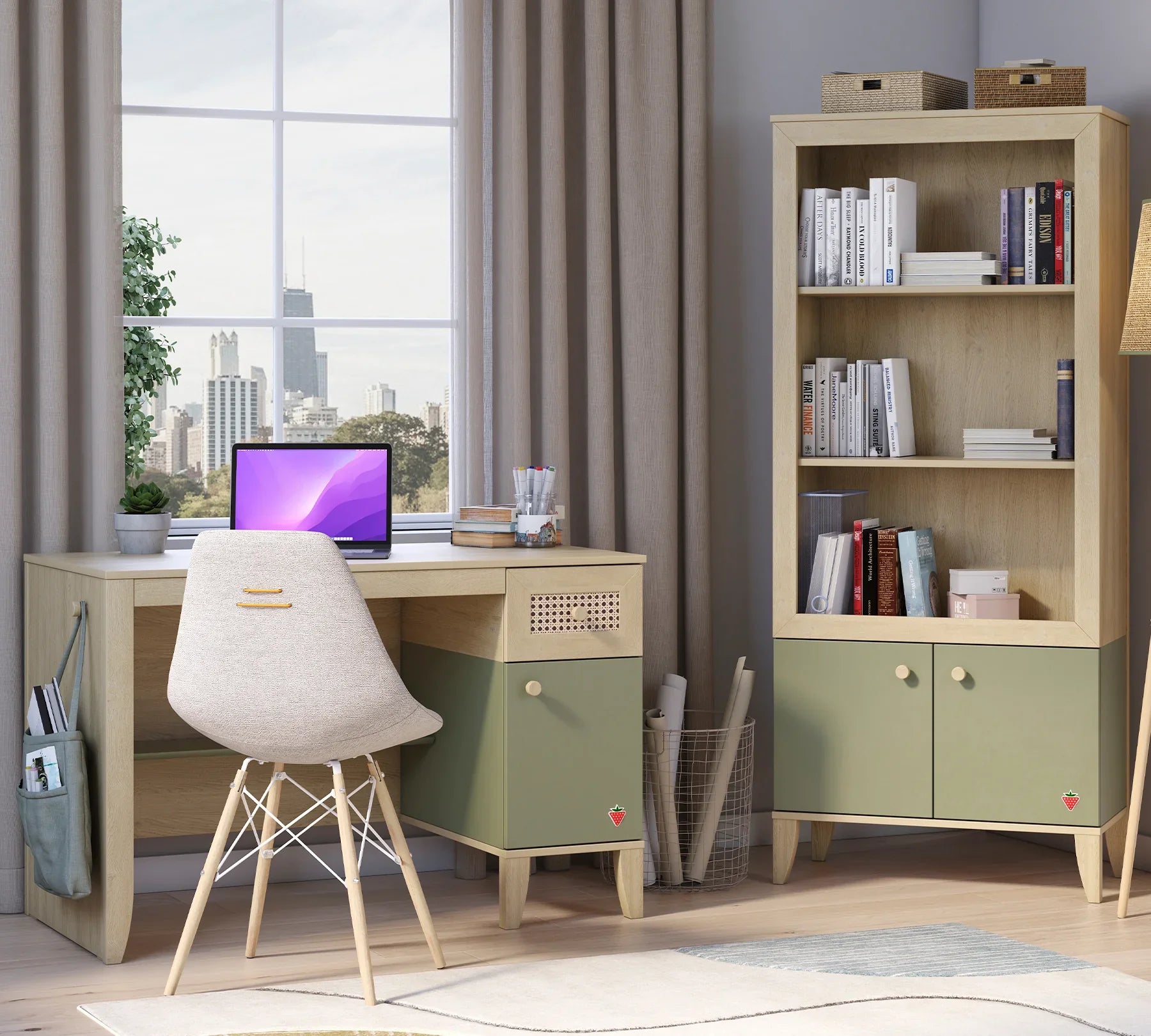 Библиотека «Loof» с размер 74x170x39см