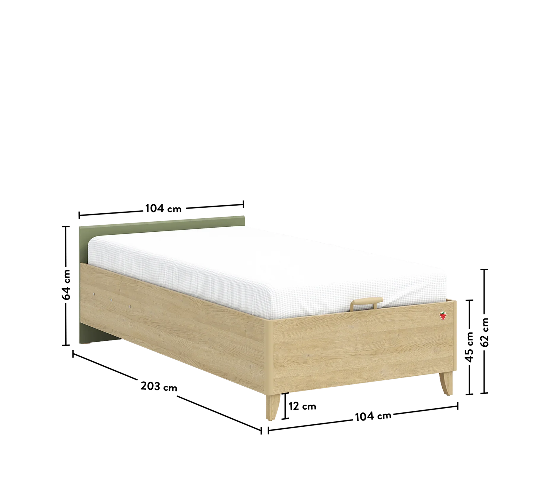 Легло «Loof» с място за съхранение, повдигащ механизъм