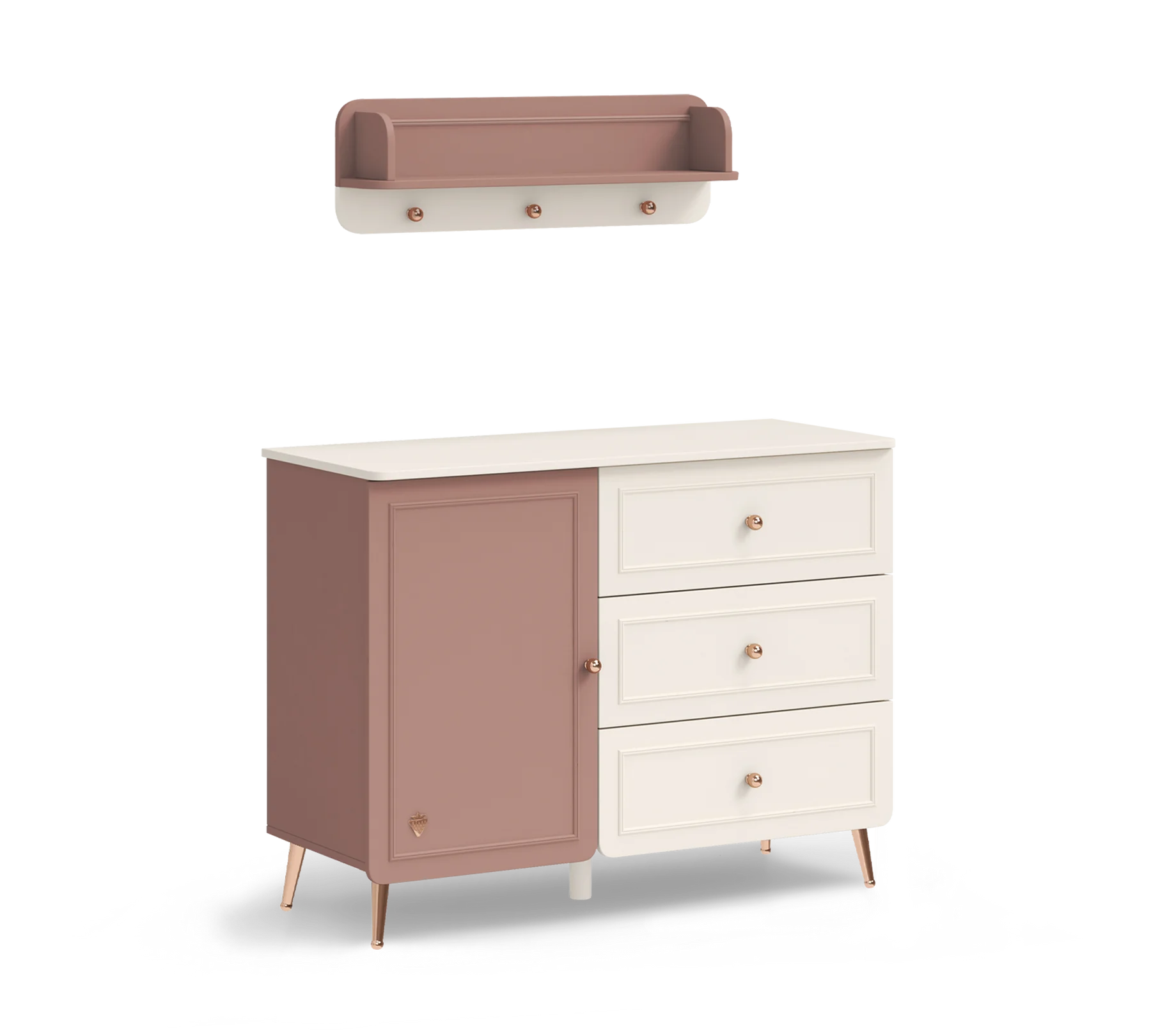 Скрин «Elegance Baby» с три чекмеджета и шкаф, размер 112х86х47см