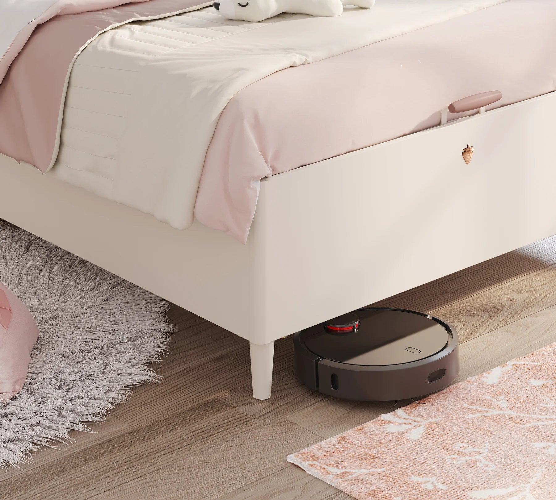 Легло «Elegance» - с място за съхранение, тапицирана табла