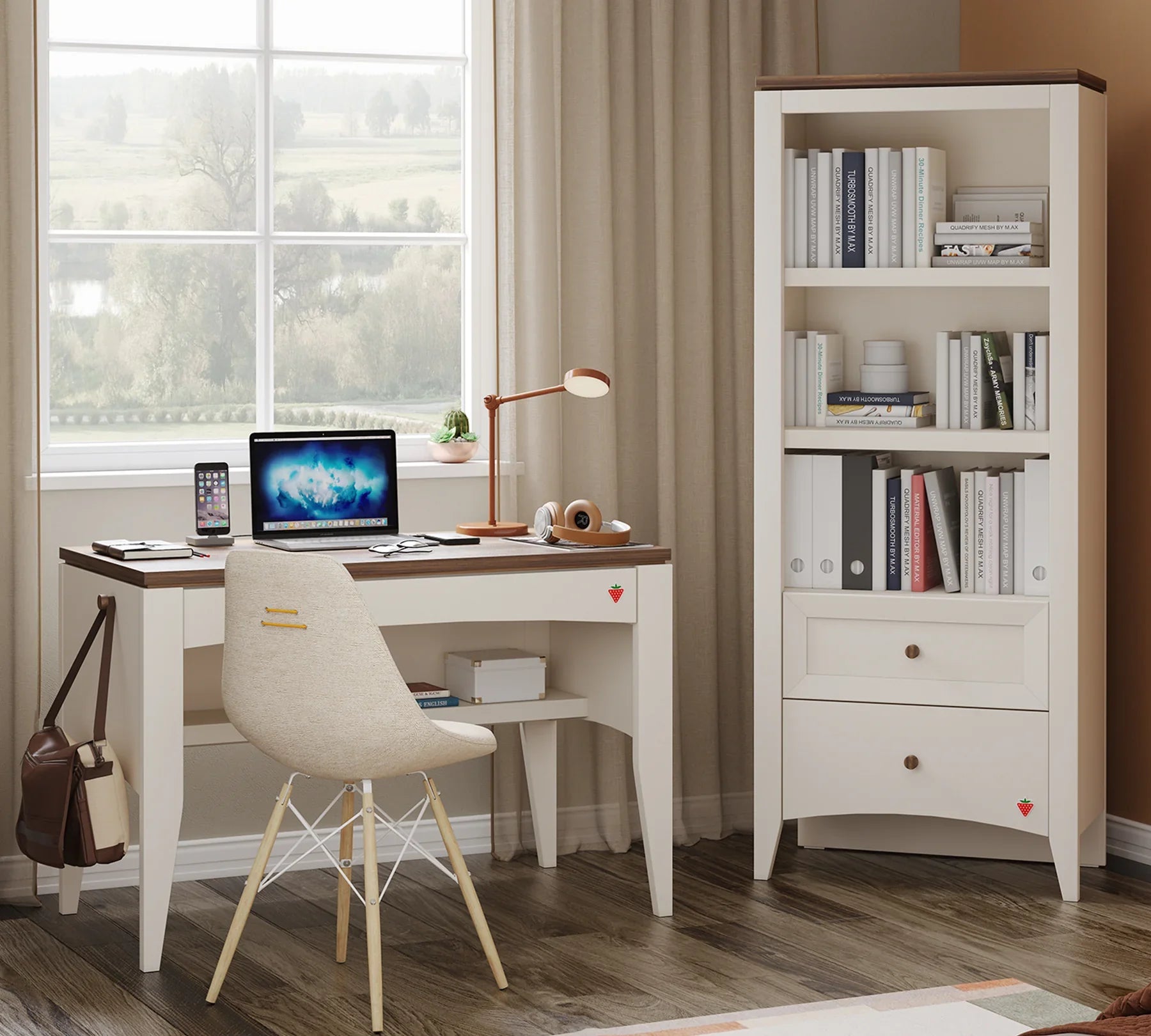 Библиотека «Lapel» + две чекмеджета, размер 72x178x42см