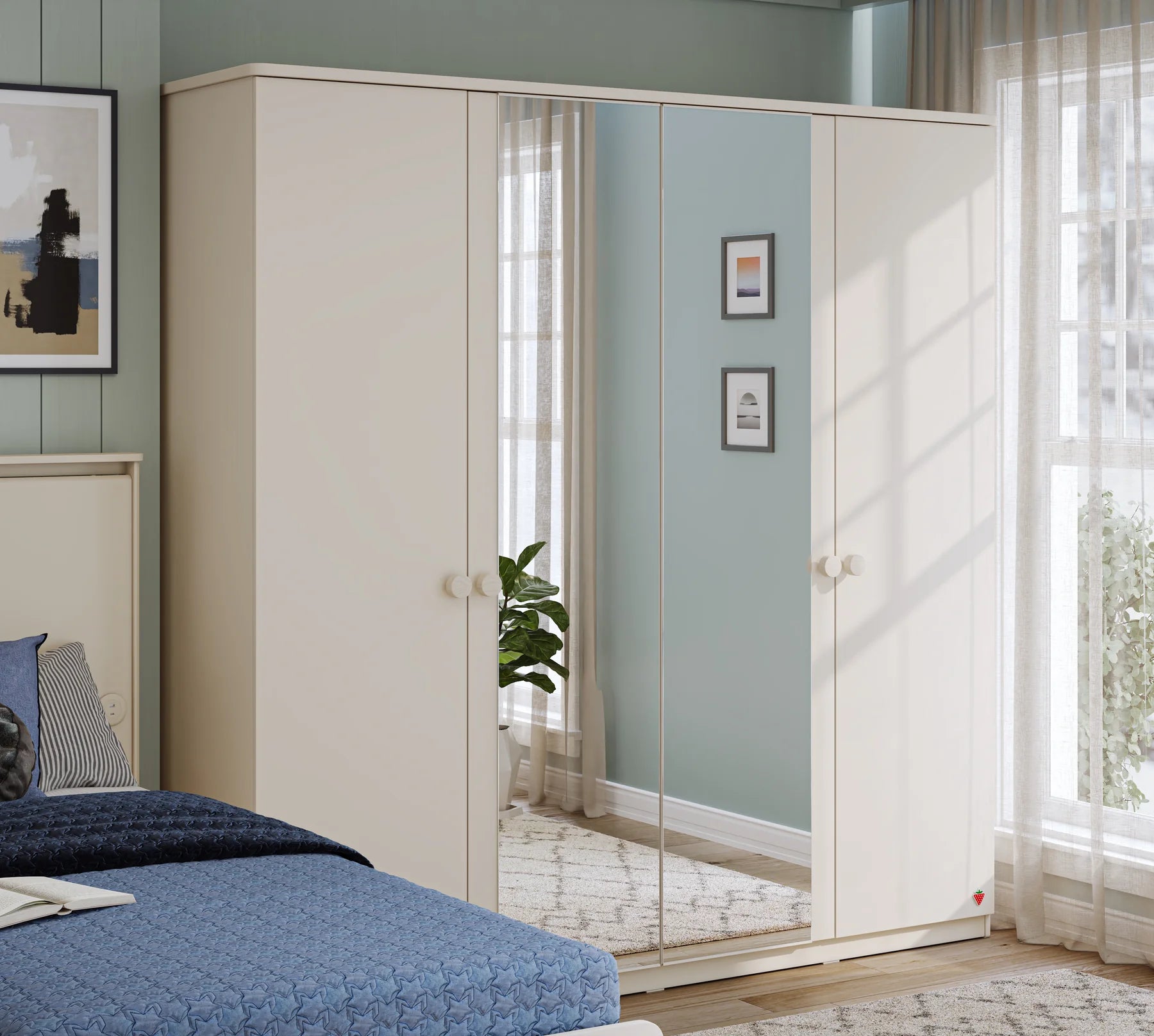 Четирикрилен гардероб «Varia» - ширина 205см