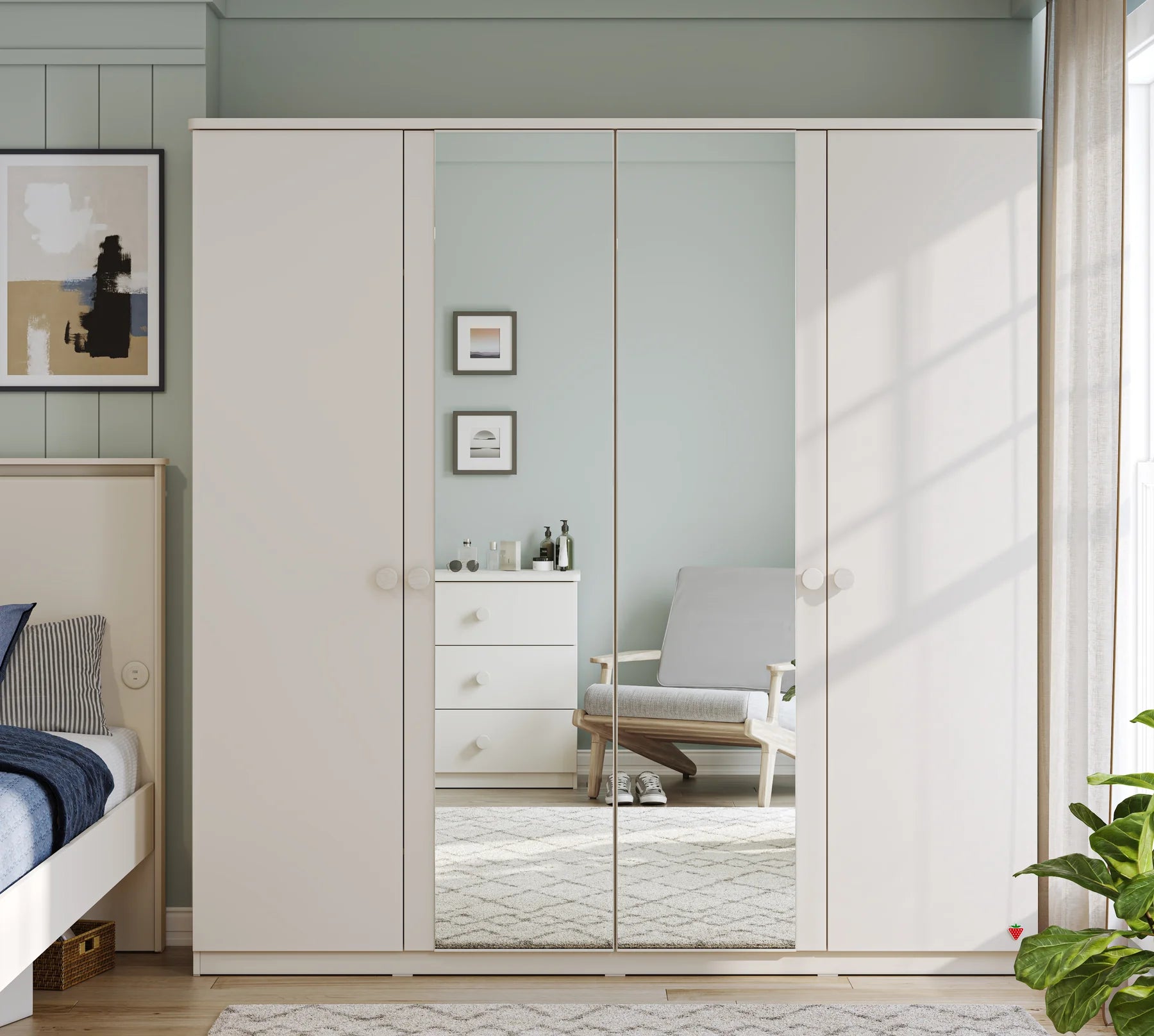 Четирикрилен гардероб «Varia» - ширина 205см