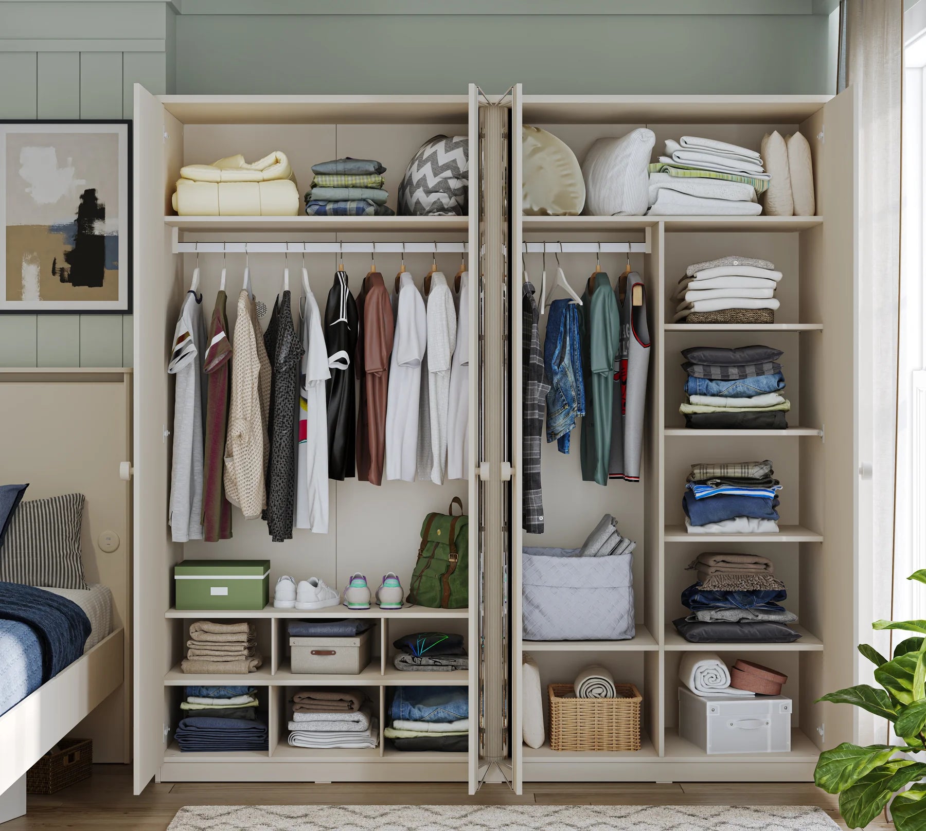 Четирикрилен гардероб «Varia» - ширина 205см