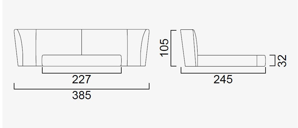 Тапицирано легло «Lugano» с ултра голяма табла, с включена подматрачна рамка