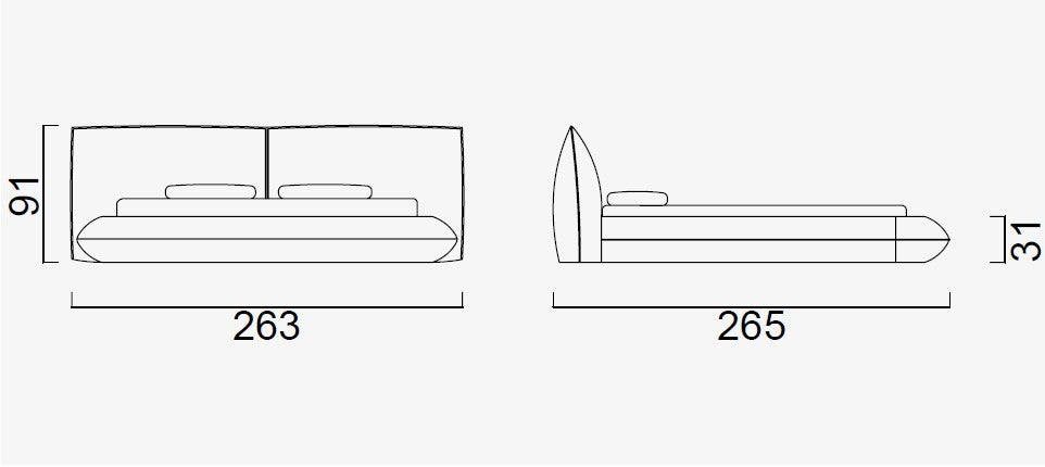 Тапицирано легло «Tonfo» с комфортна периферия, с включена подматрачна рамка